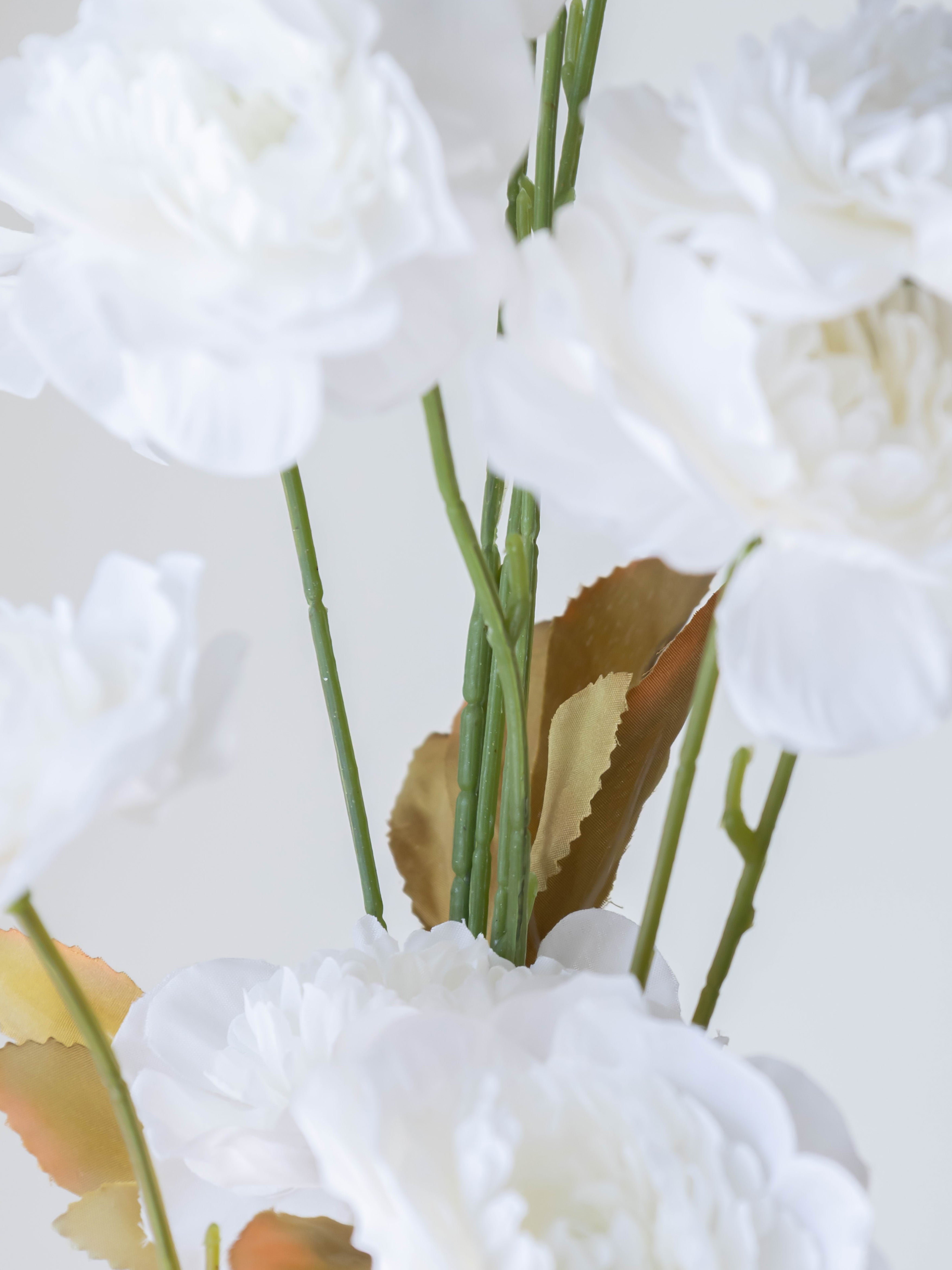 Artificial White Peony Flower Stem