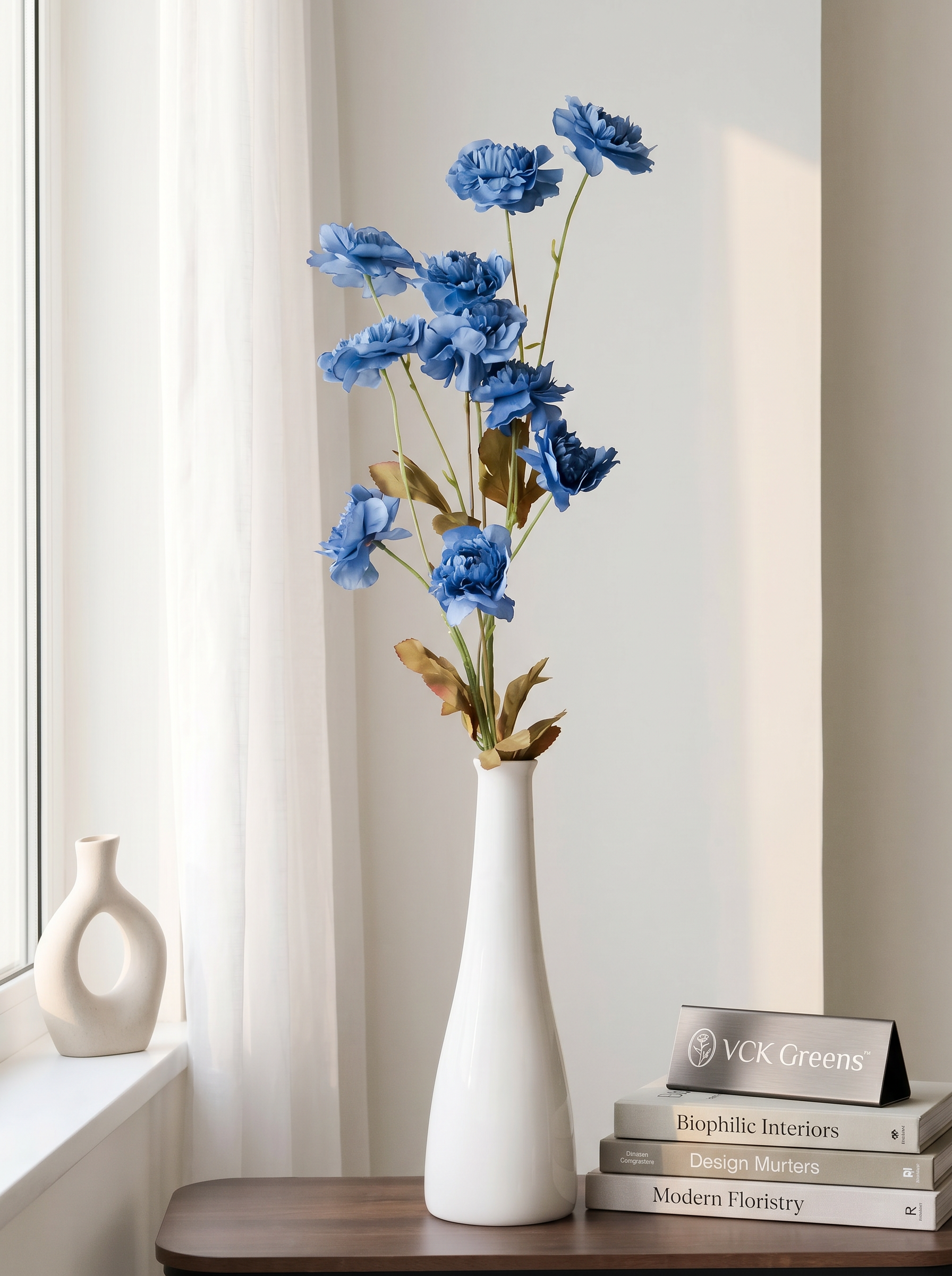 Artificial Blue Peony Flower Stem