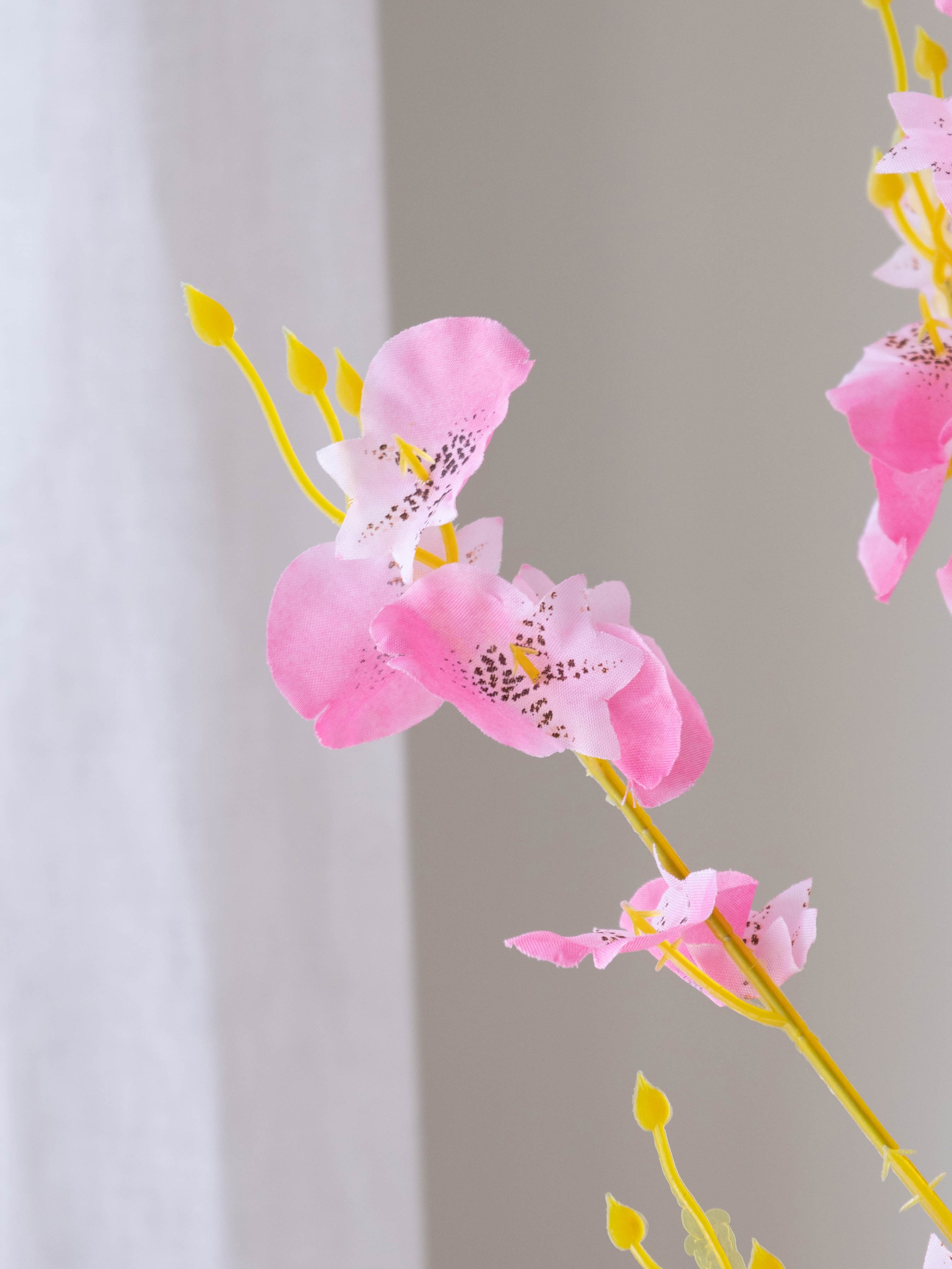 Artificial Pink Oncidium Orchid Flower Stems (Set of 3)
