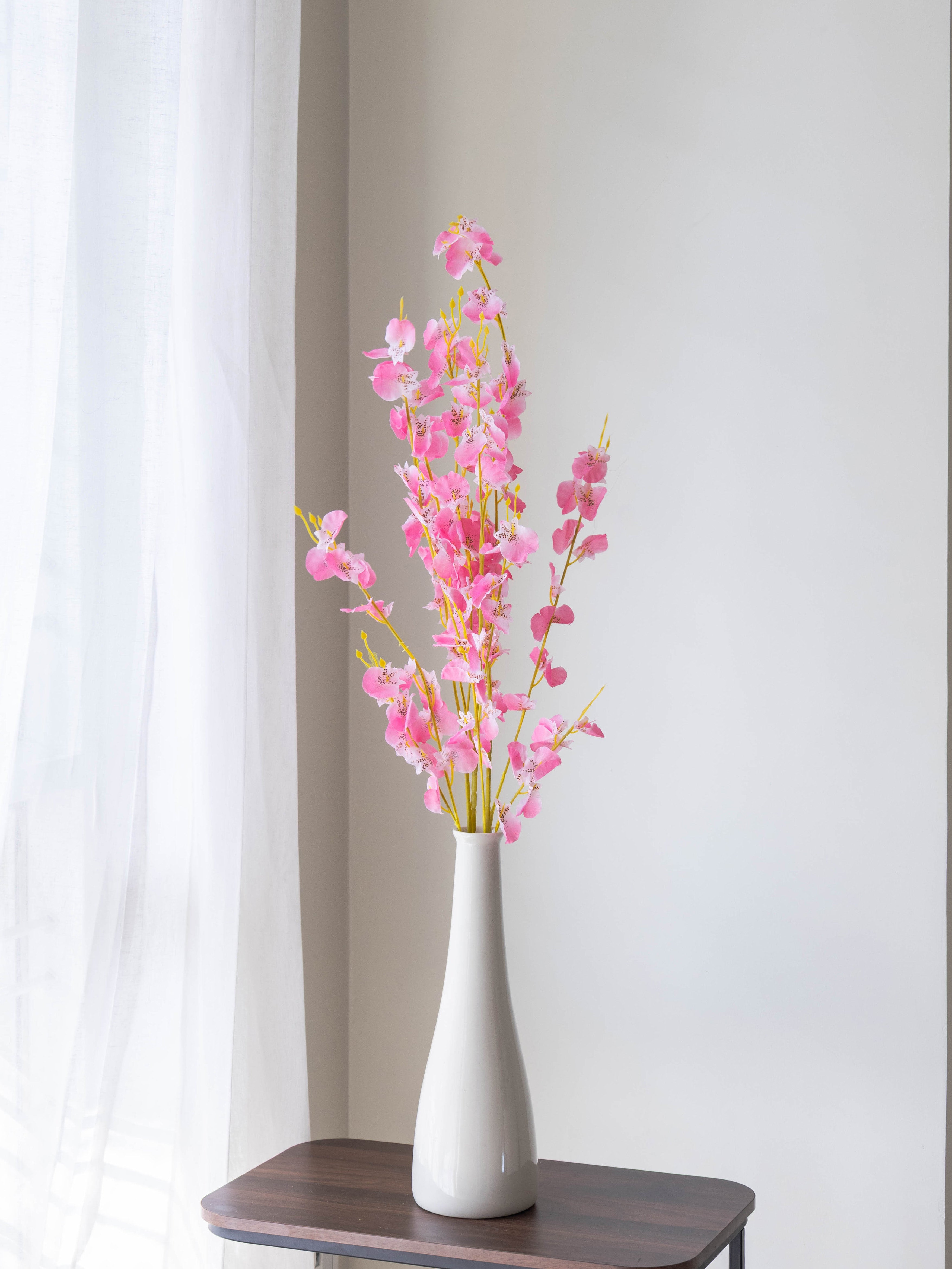 Artificial Pink Oncidium Orchid Flower Stems (Set of 3)