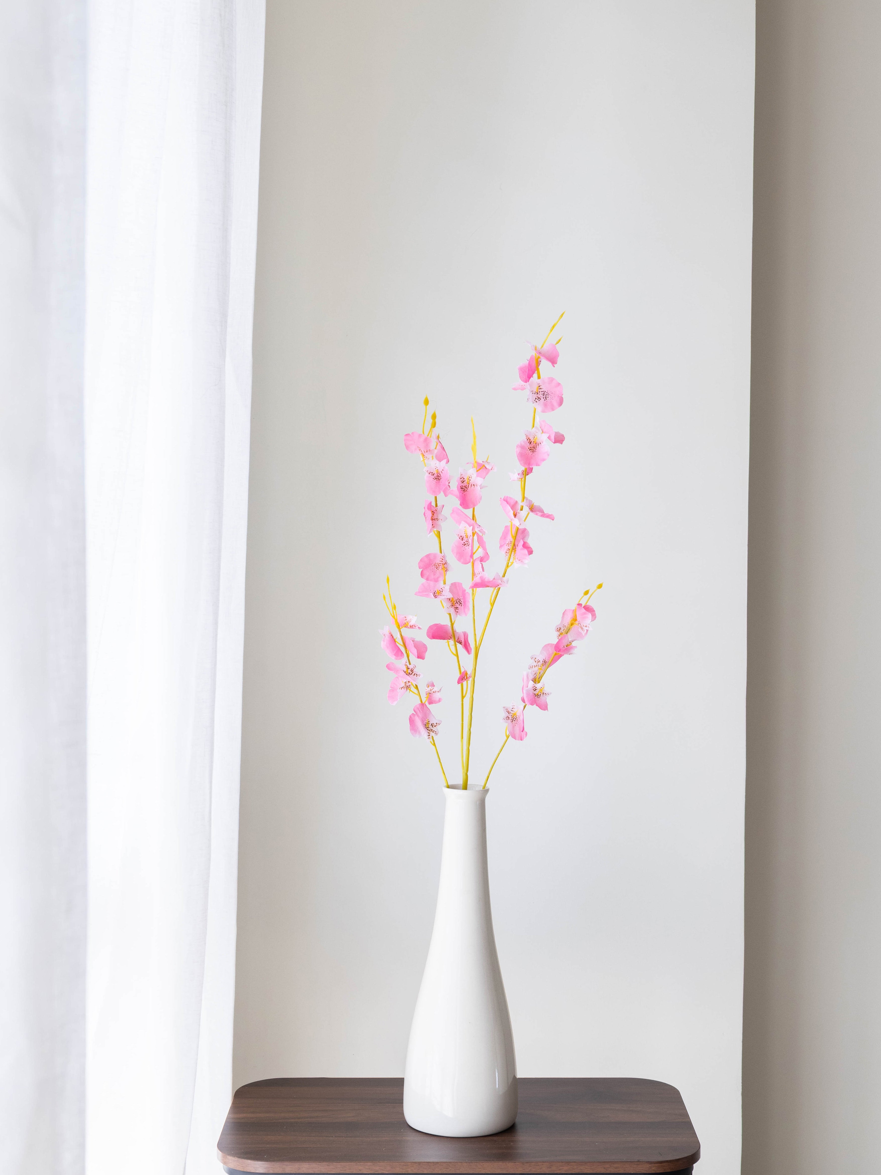 Artificial Pink Oncidium Orchid Flower Stems (Set of 3)