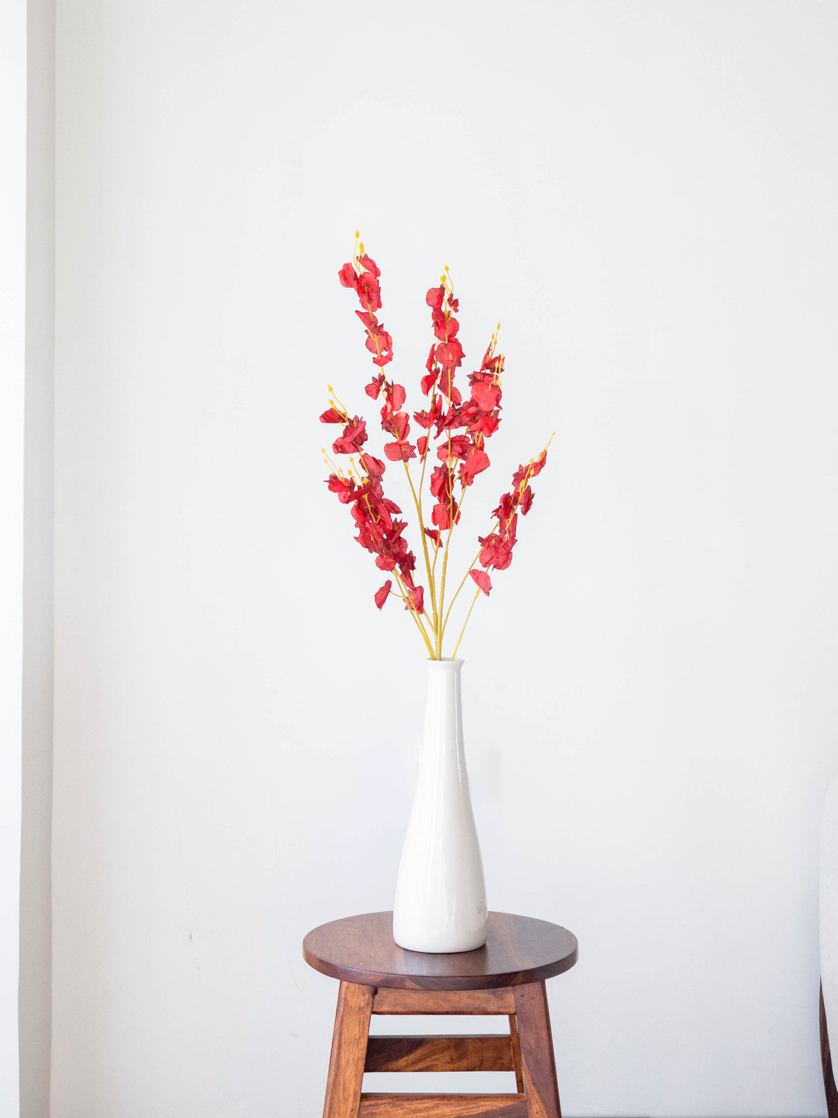 Artificial Red Oncidium Orchid Flower Stems (Set of 3)