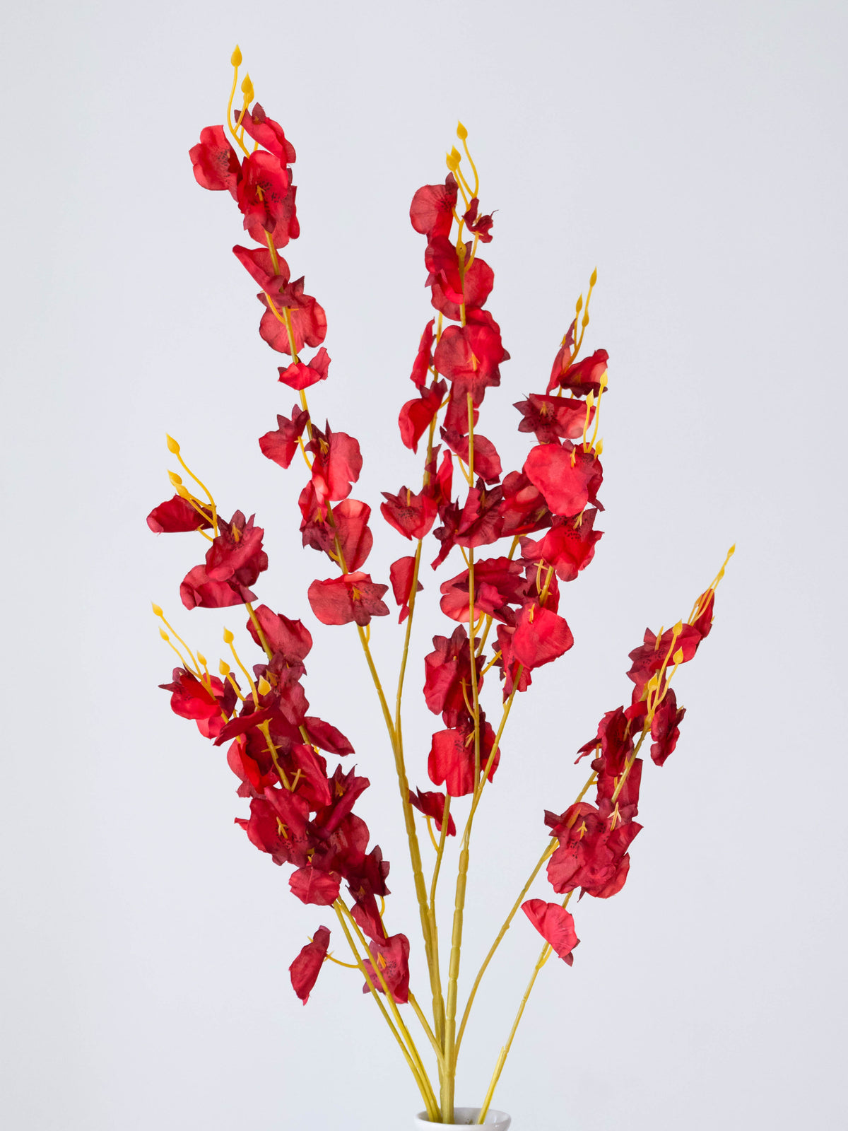 Artificial Red Oncidium Orchid Flower Stems (Set of 3)
