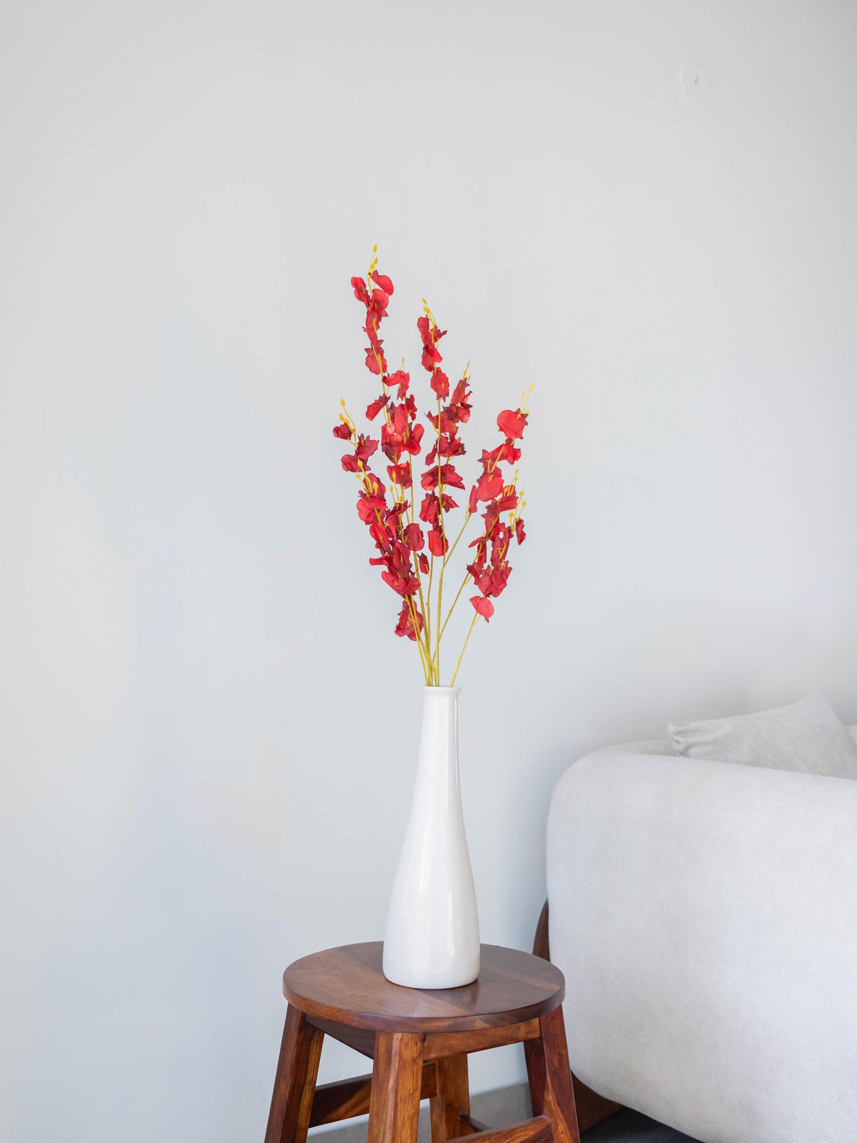 Artificial Red Oncidium Orchid Flower Stems (Set of 3)