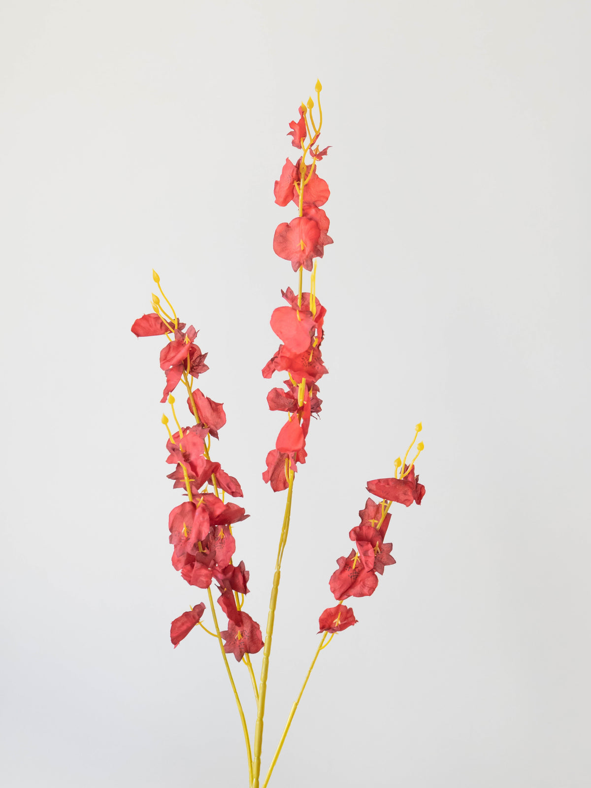 Artificial Red Oncidium Orchid Flower Stems (Set of 3)