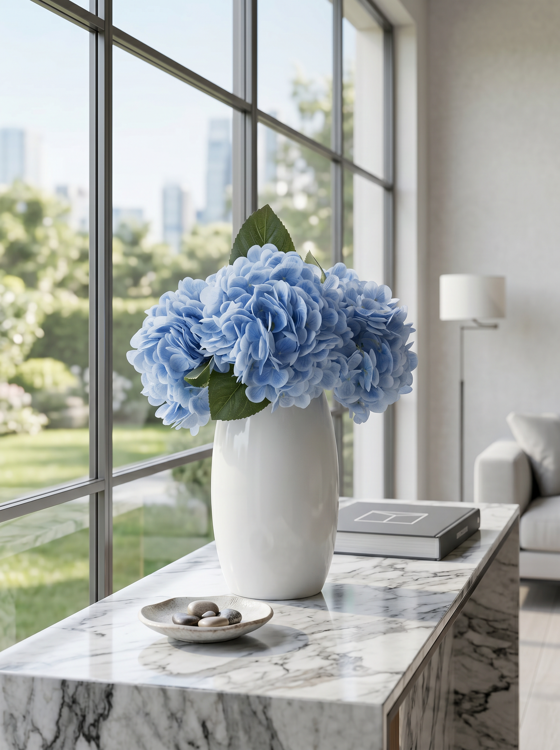 Artificial Hydrangea Flower Stems (Set of 2)