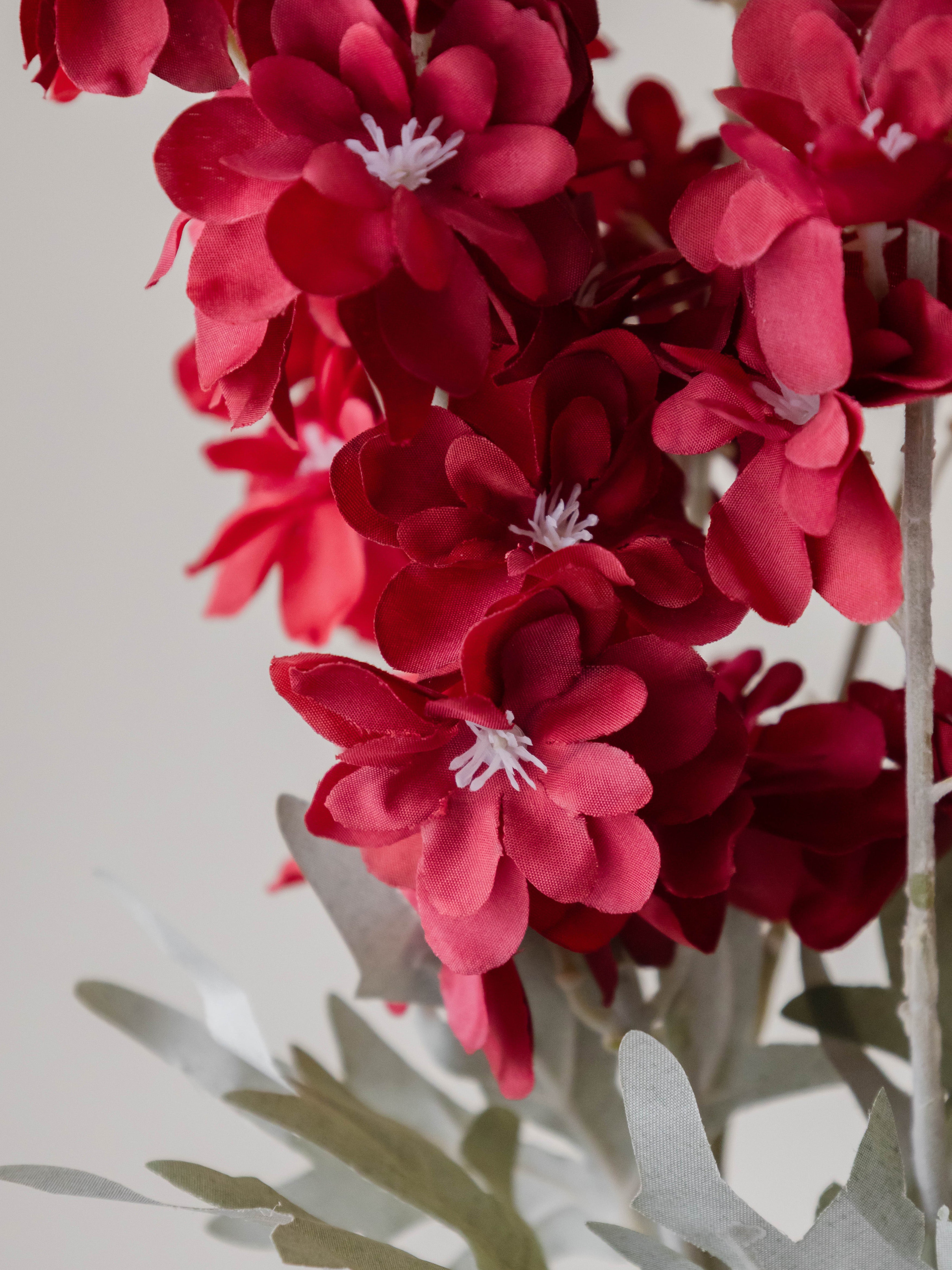 Artificial Red Delphinium Flower Stem
