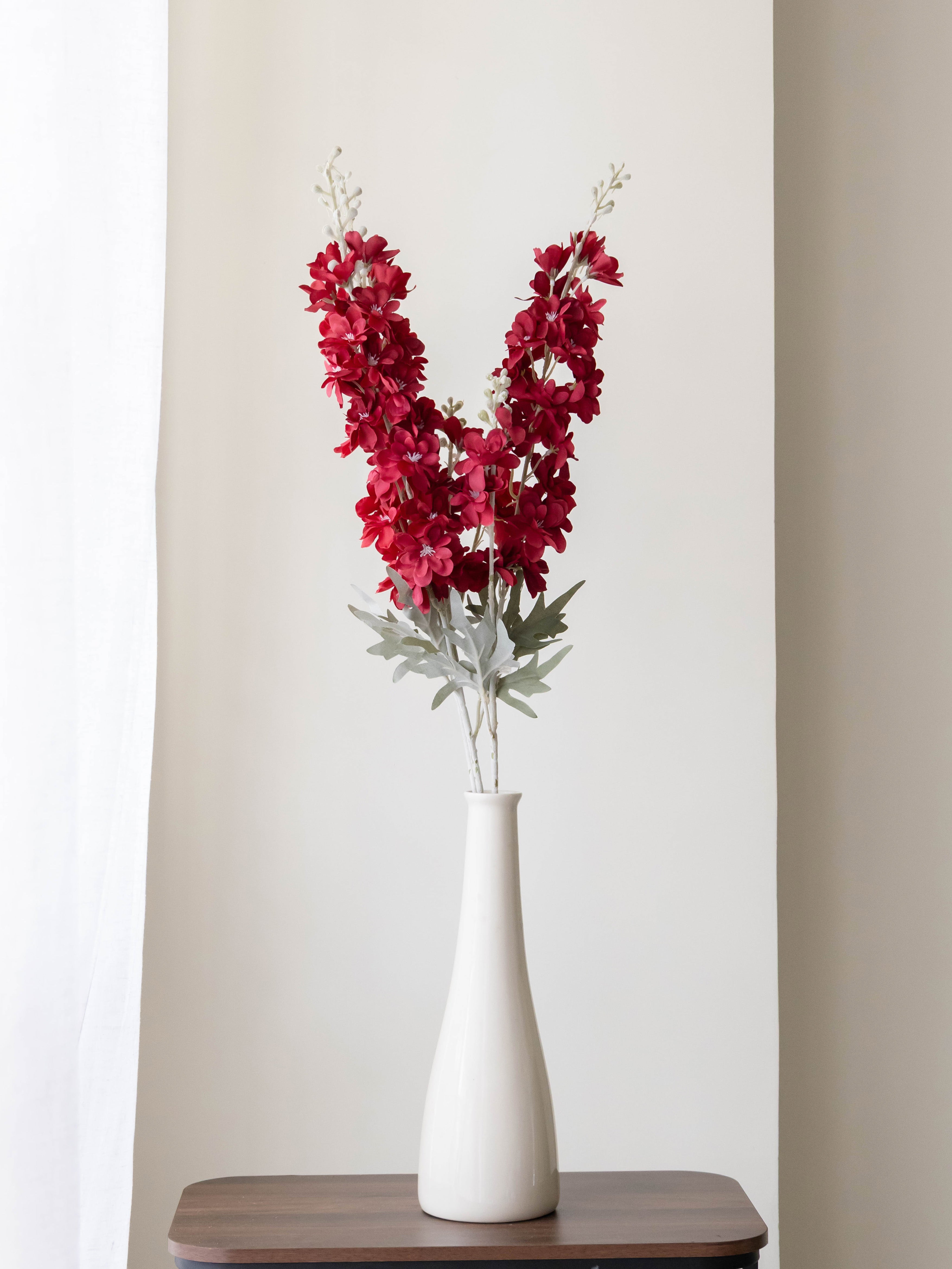 Artificial Red Delphinium Flower Stem