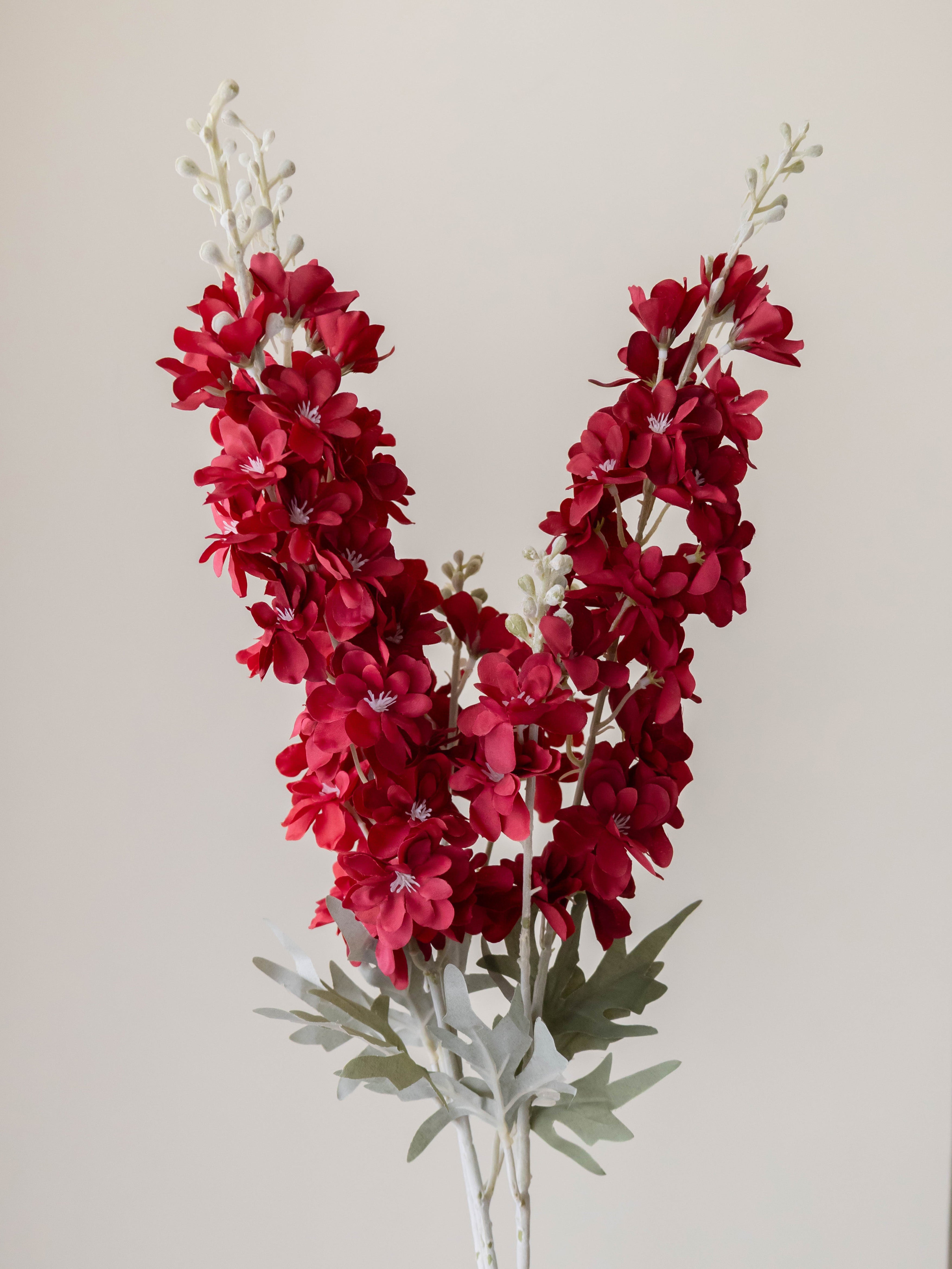 Artificial Red Delphinium Flower Stem