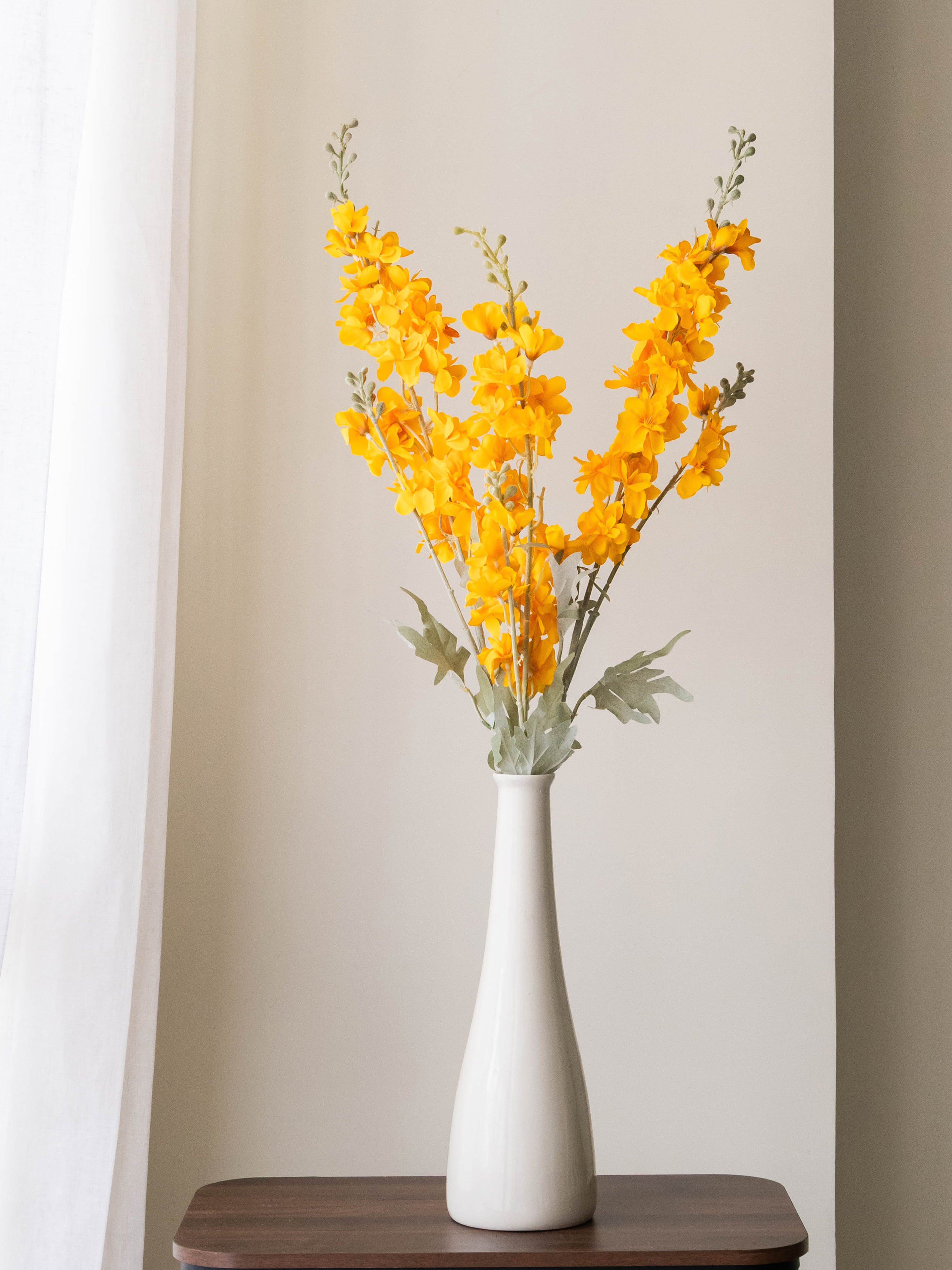 Artificial Orange Delphinium Flower Stem
