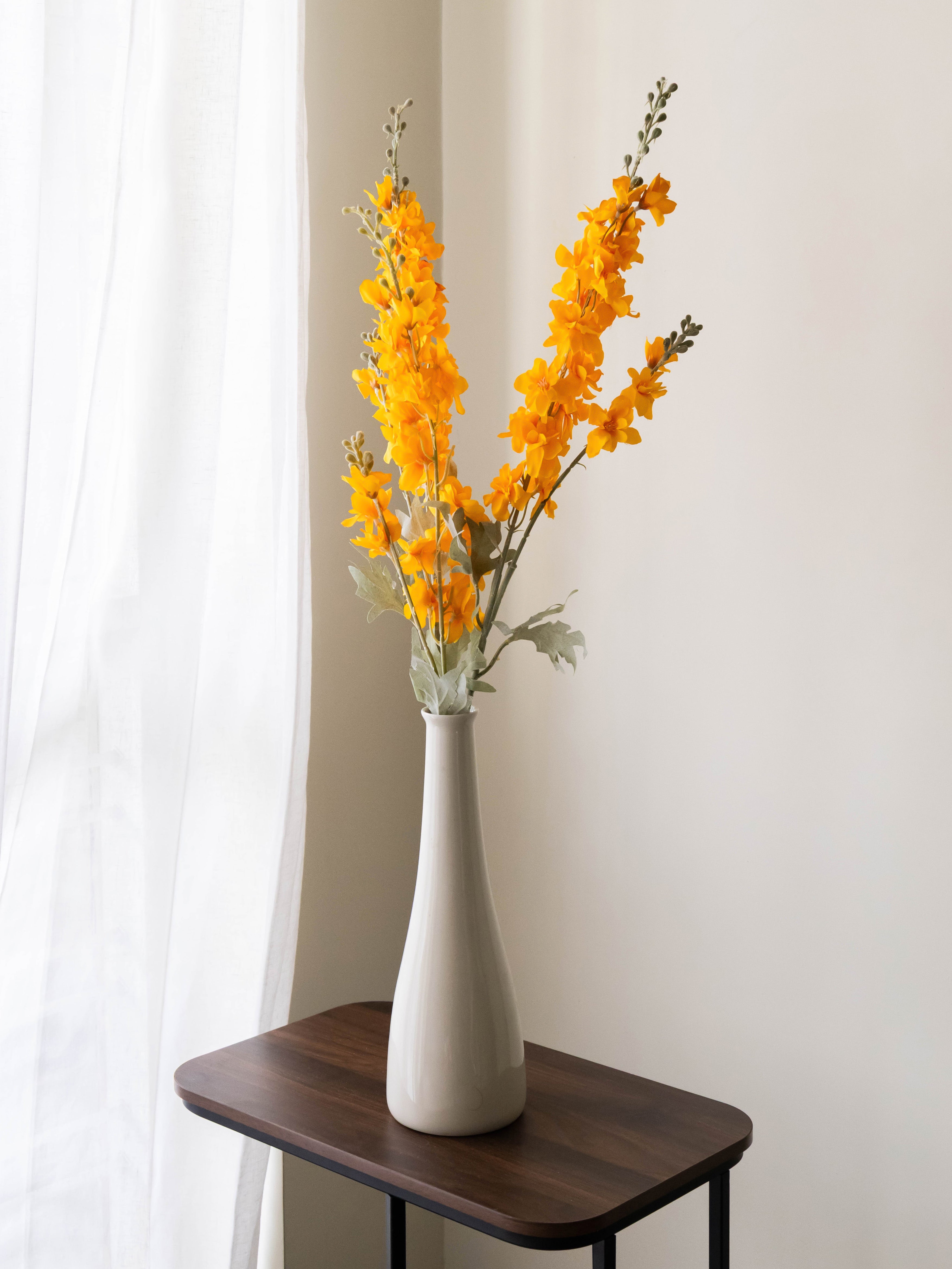 Artificial Orange Delphinium Flower Stem