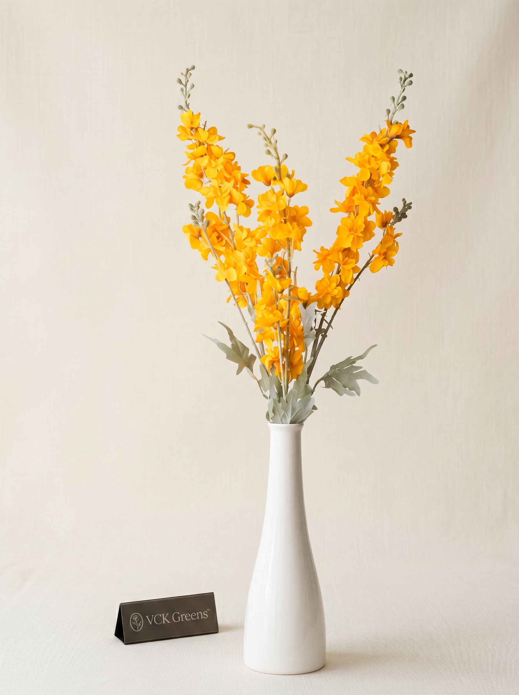 Artificial Orange Delphinium Flower Stem