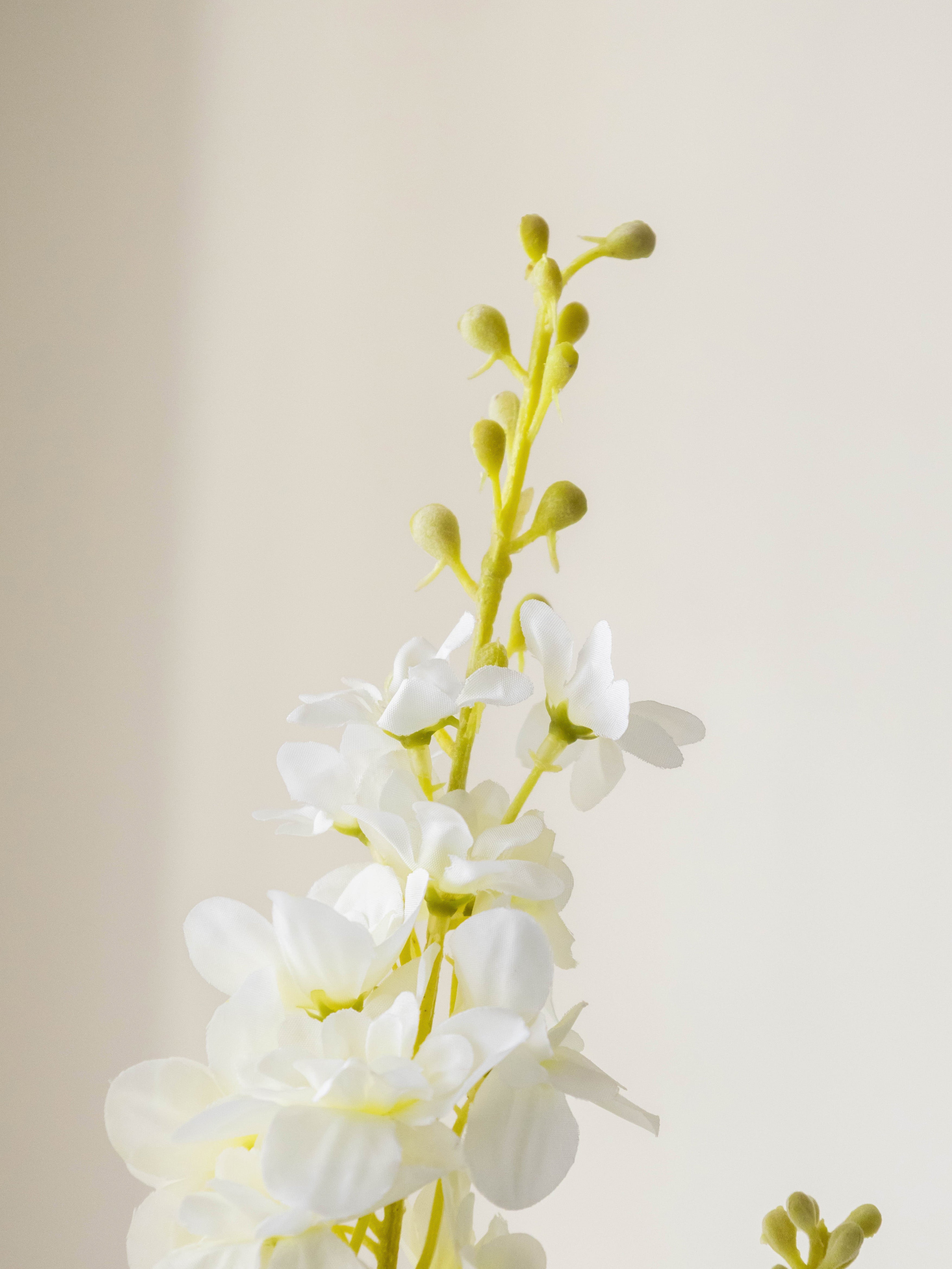 Artificial White Delphinium Flower Stem