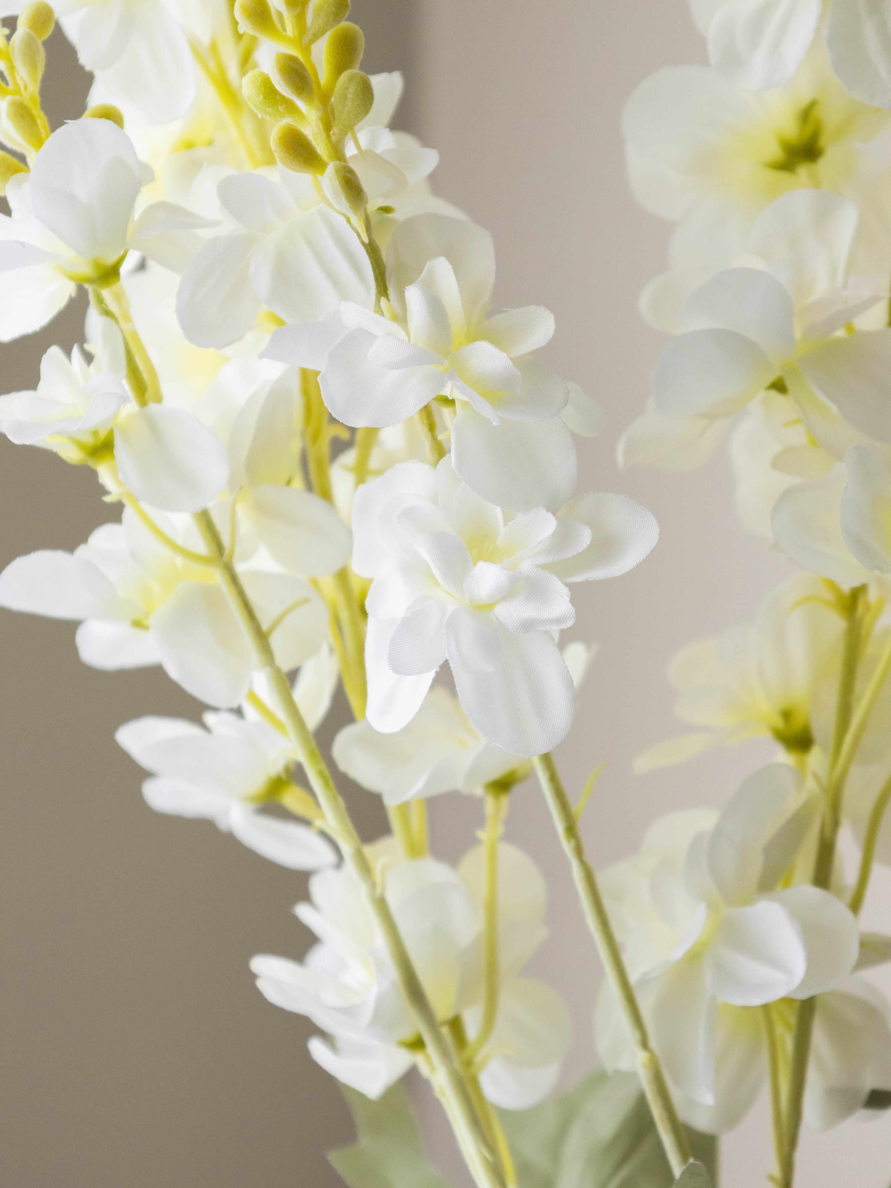 Artificial White Delphinium Flower Stem