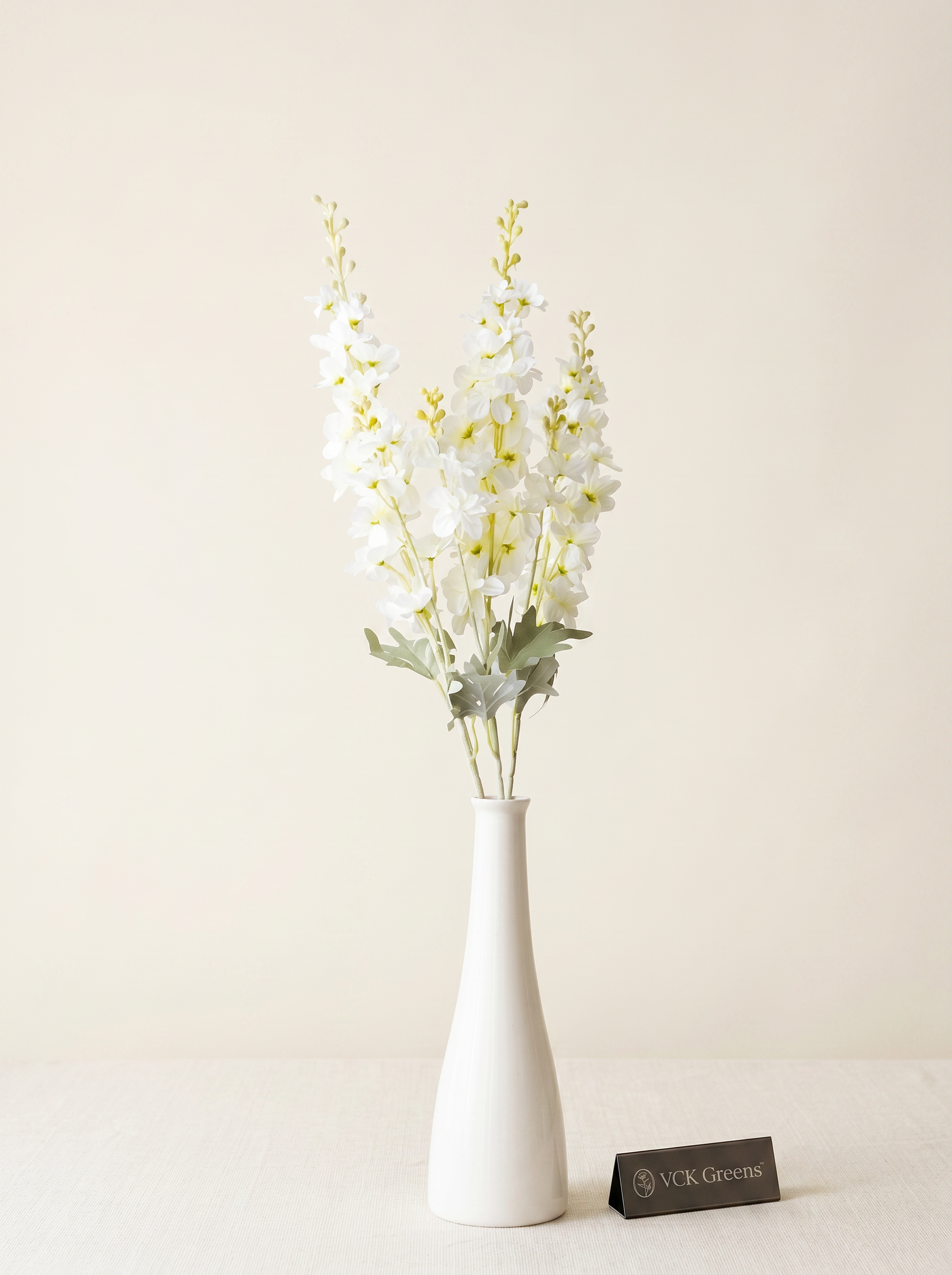 Artificial White Delphinium Flower Stem
