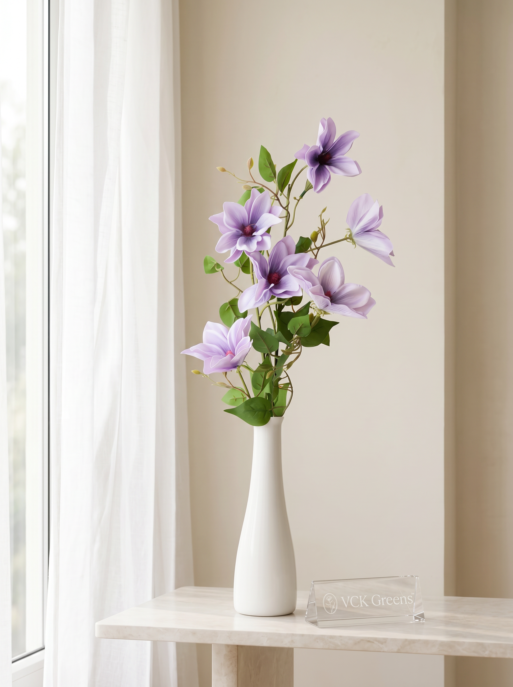 Artificial Lavender Magnolia Stem