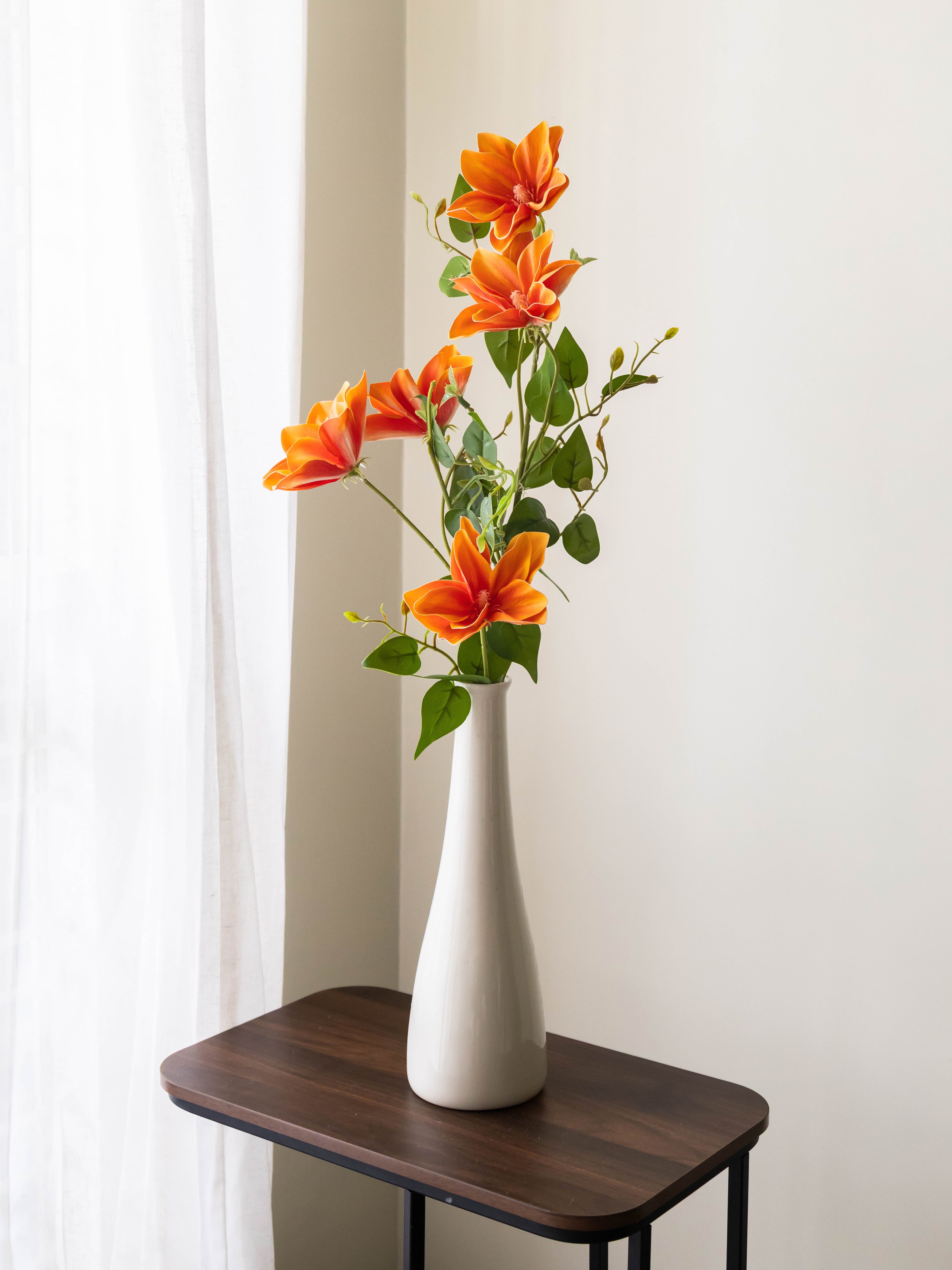 Artificial Orange Magnolia Stem
