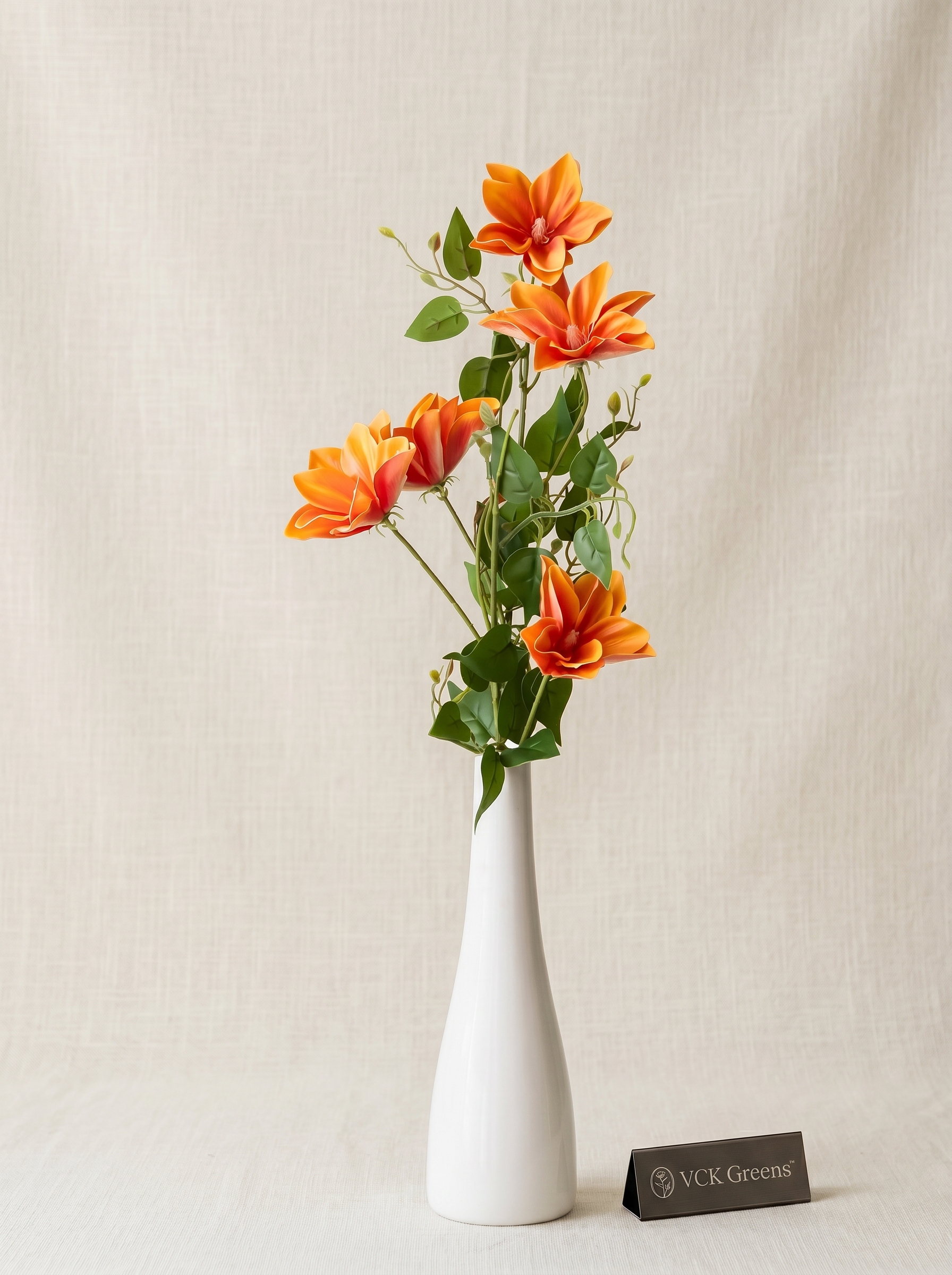 Artificial Orange Magnolia Stem