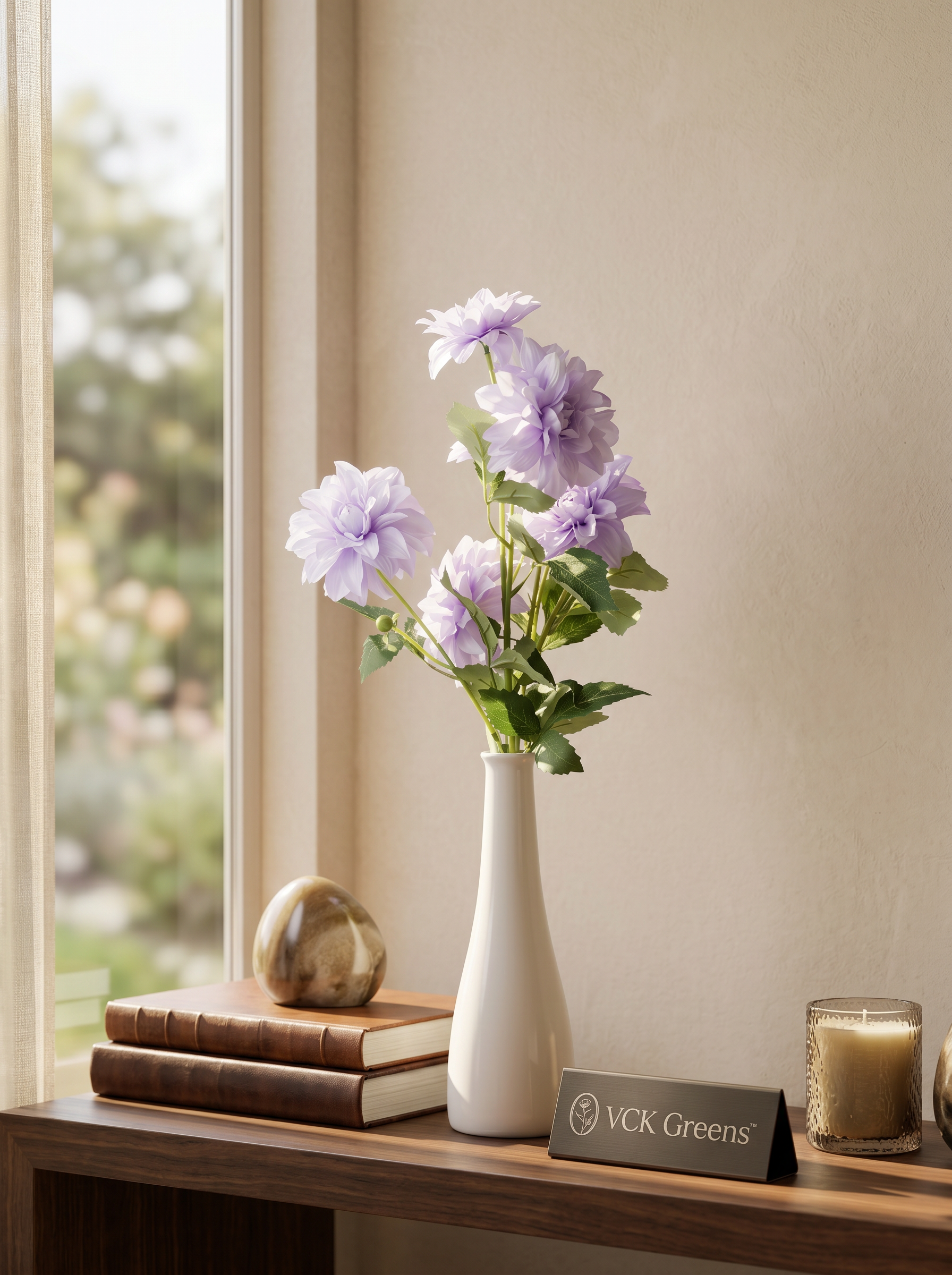 Artificial Dahlia Bloom Stem