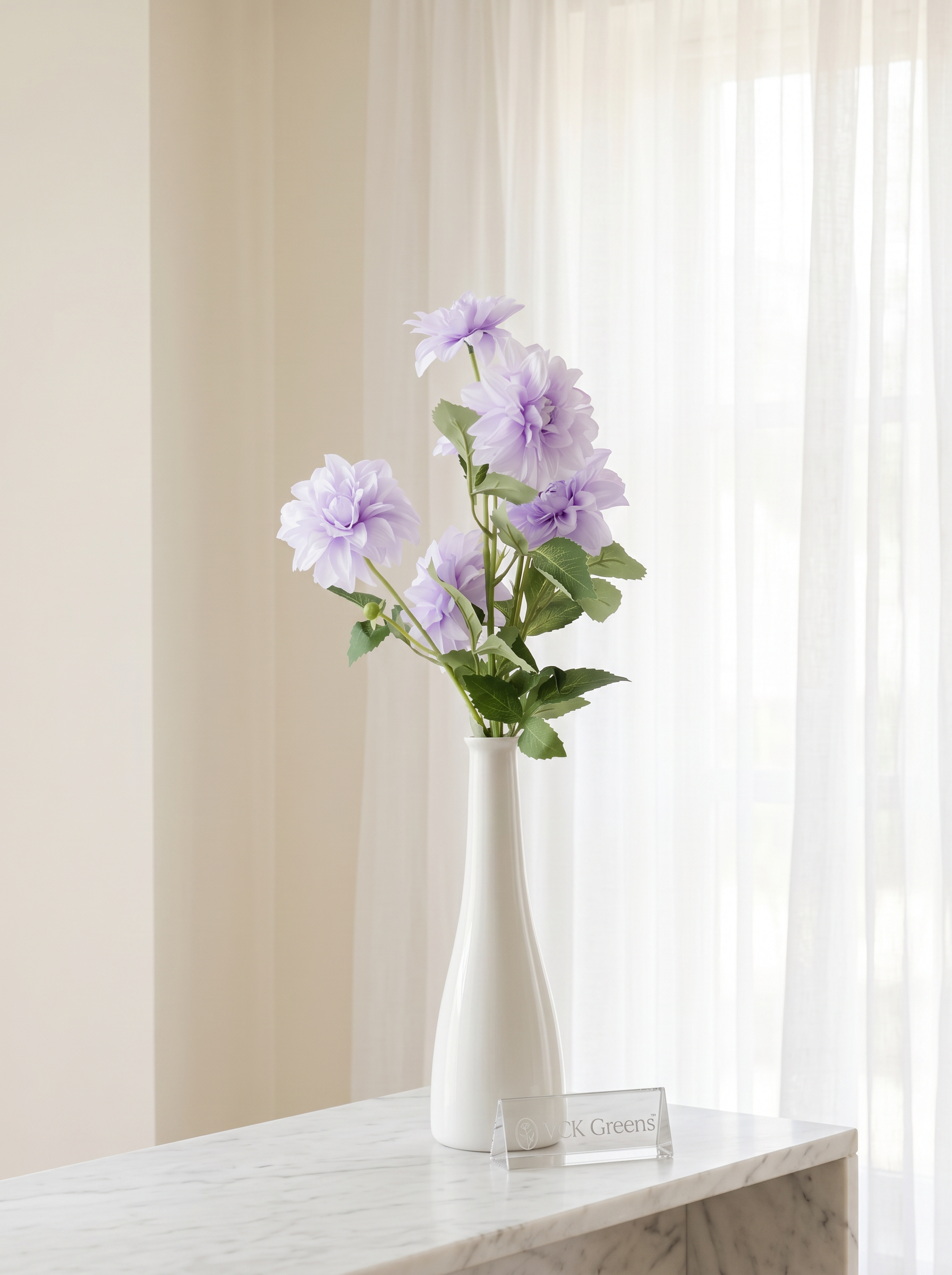 Artificial Dahlia Bloom Stem
