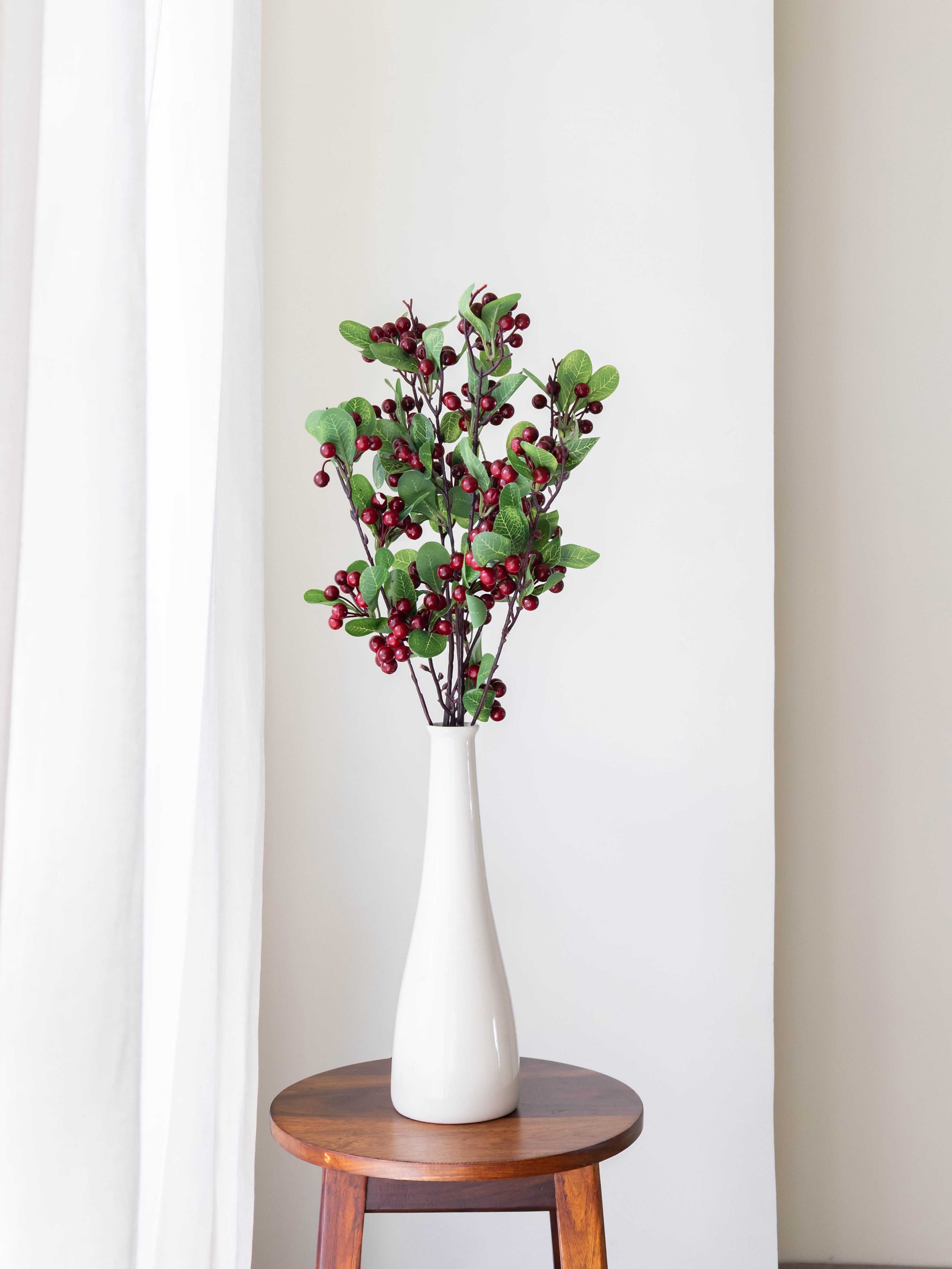 Artificial Crimson Berry Stem 84cm