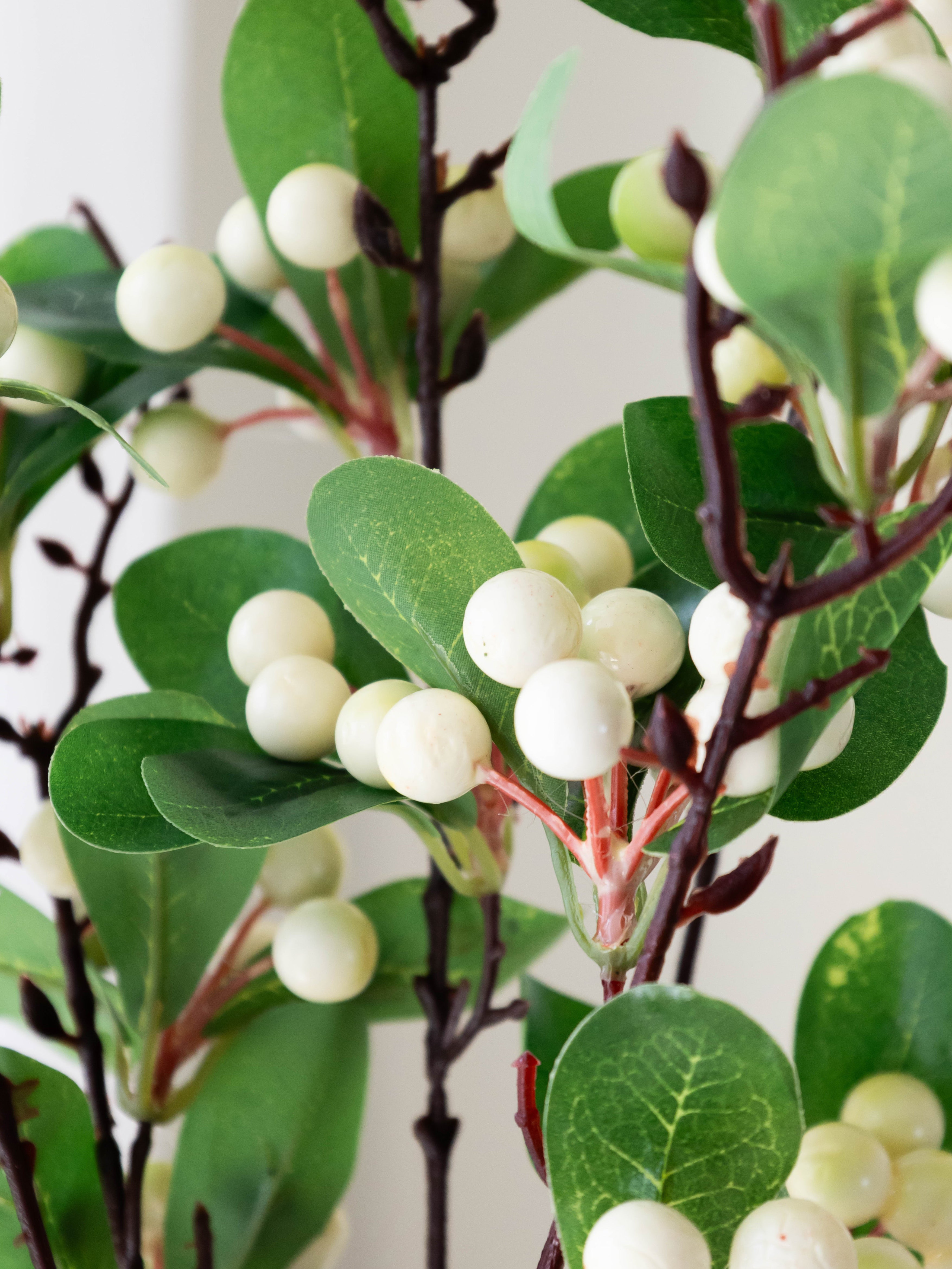 Artificial White Berry Stem 84cm