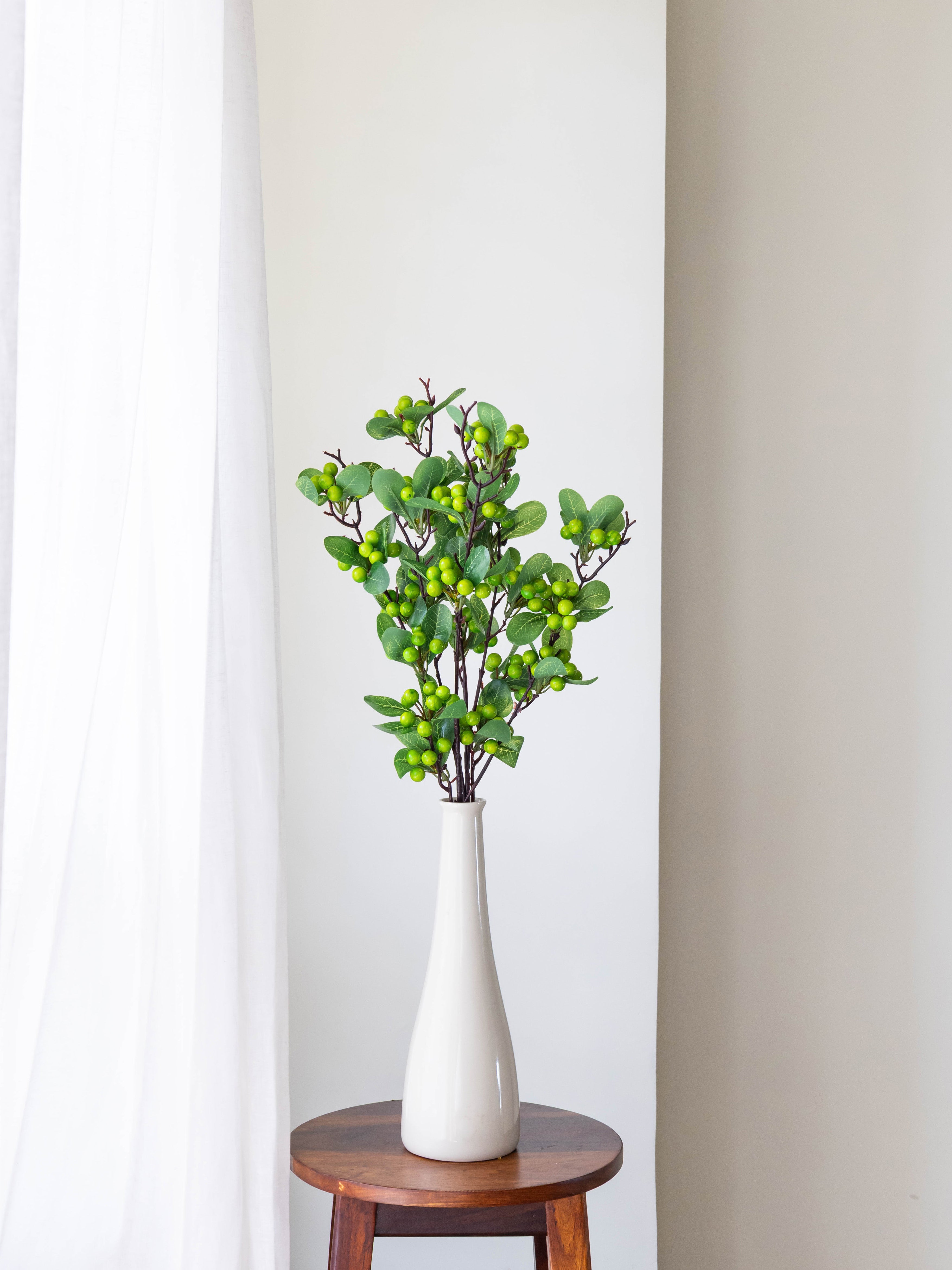 Artificial Green Berry Stem 84cm