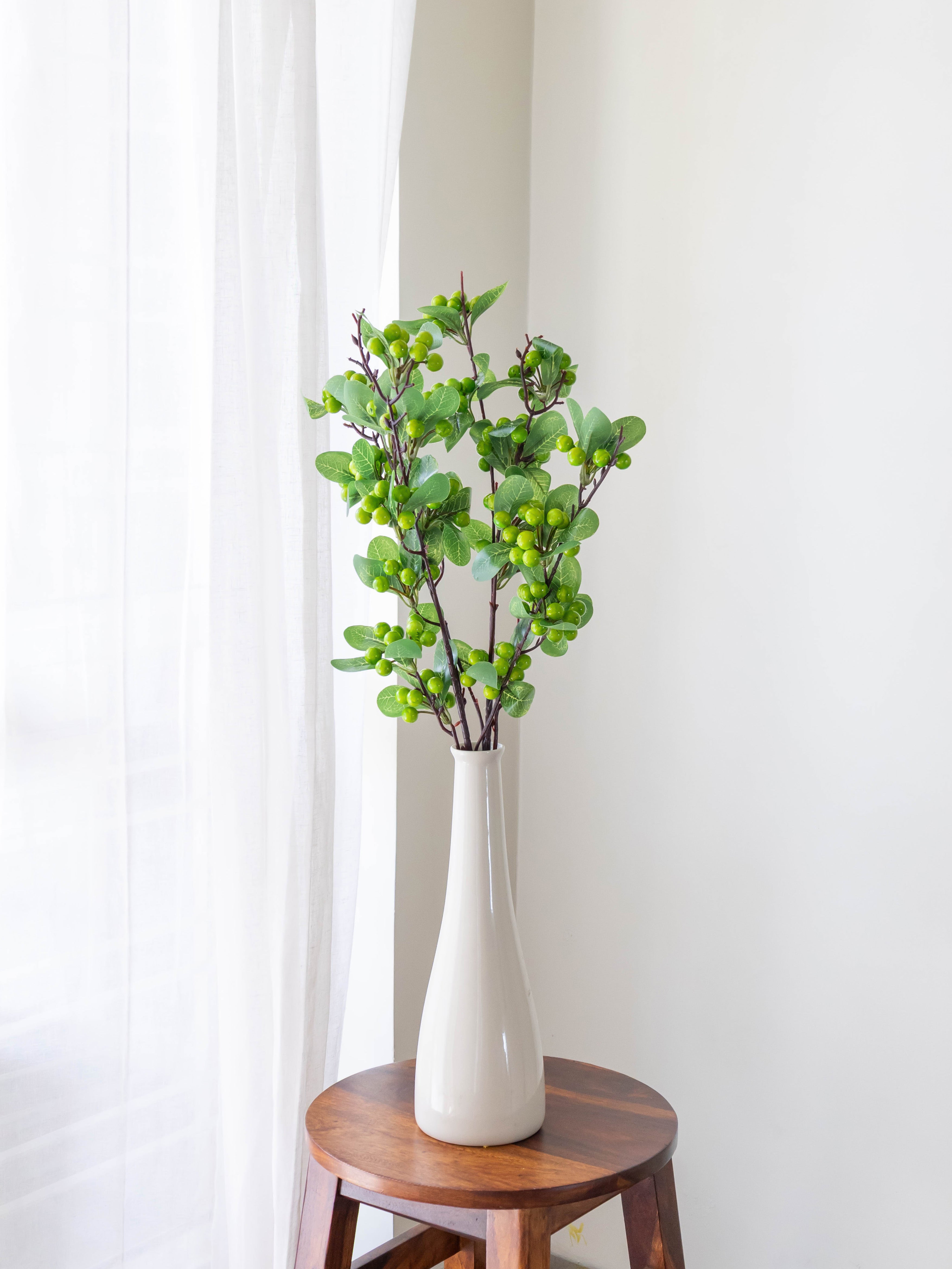 Artificial Green Berry Stem 84cm