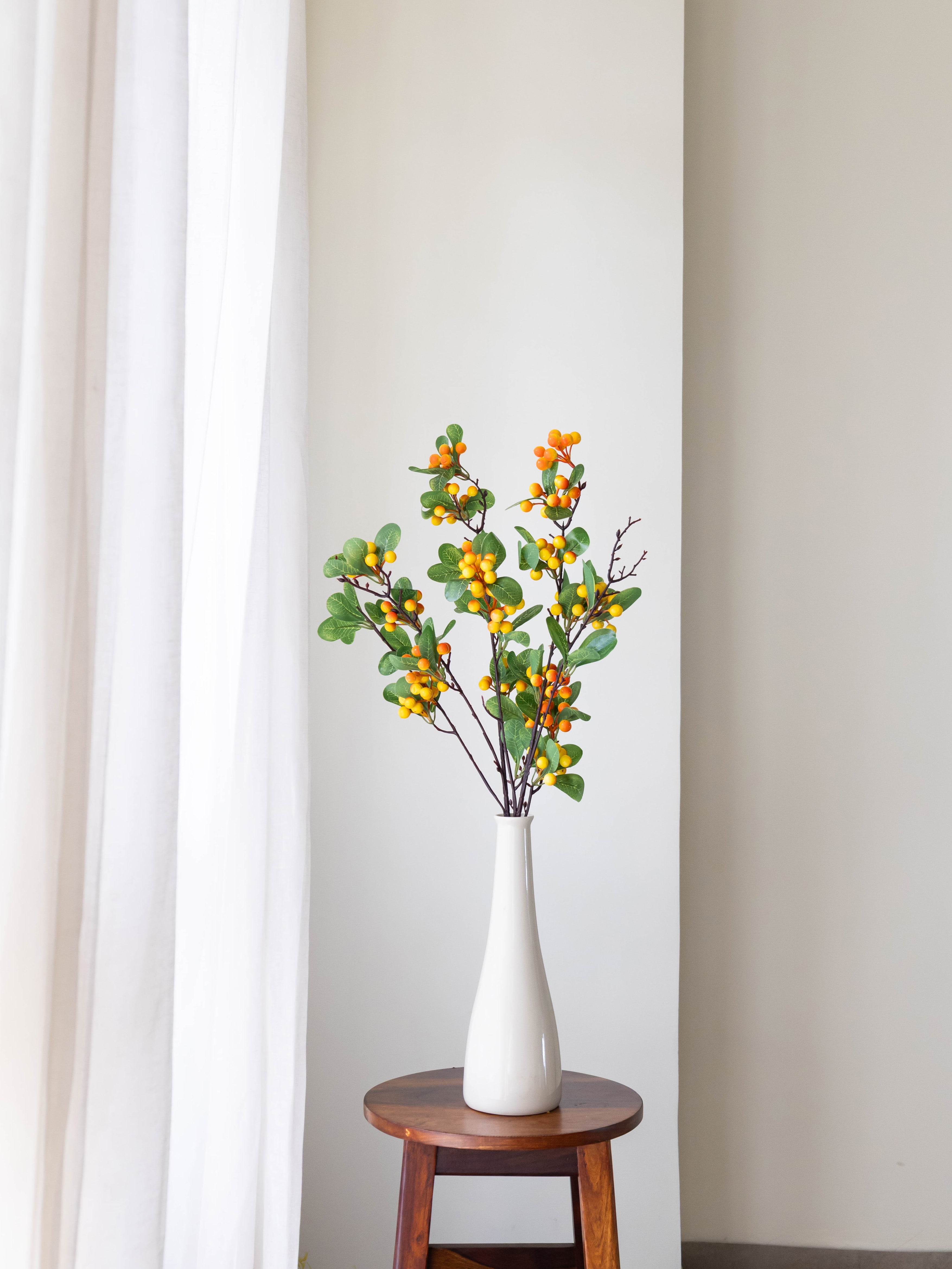 Artificial Orange Berry Stem 84cm