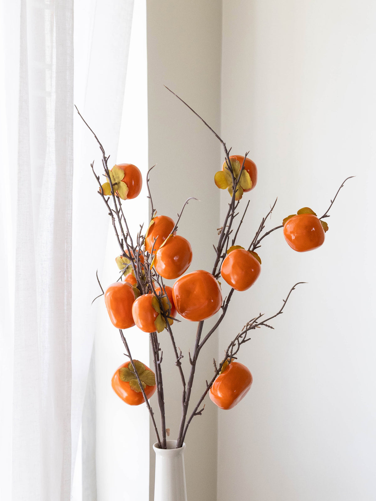 Artificial Amber Fruit Stem 90cm