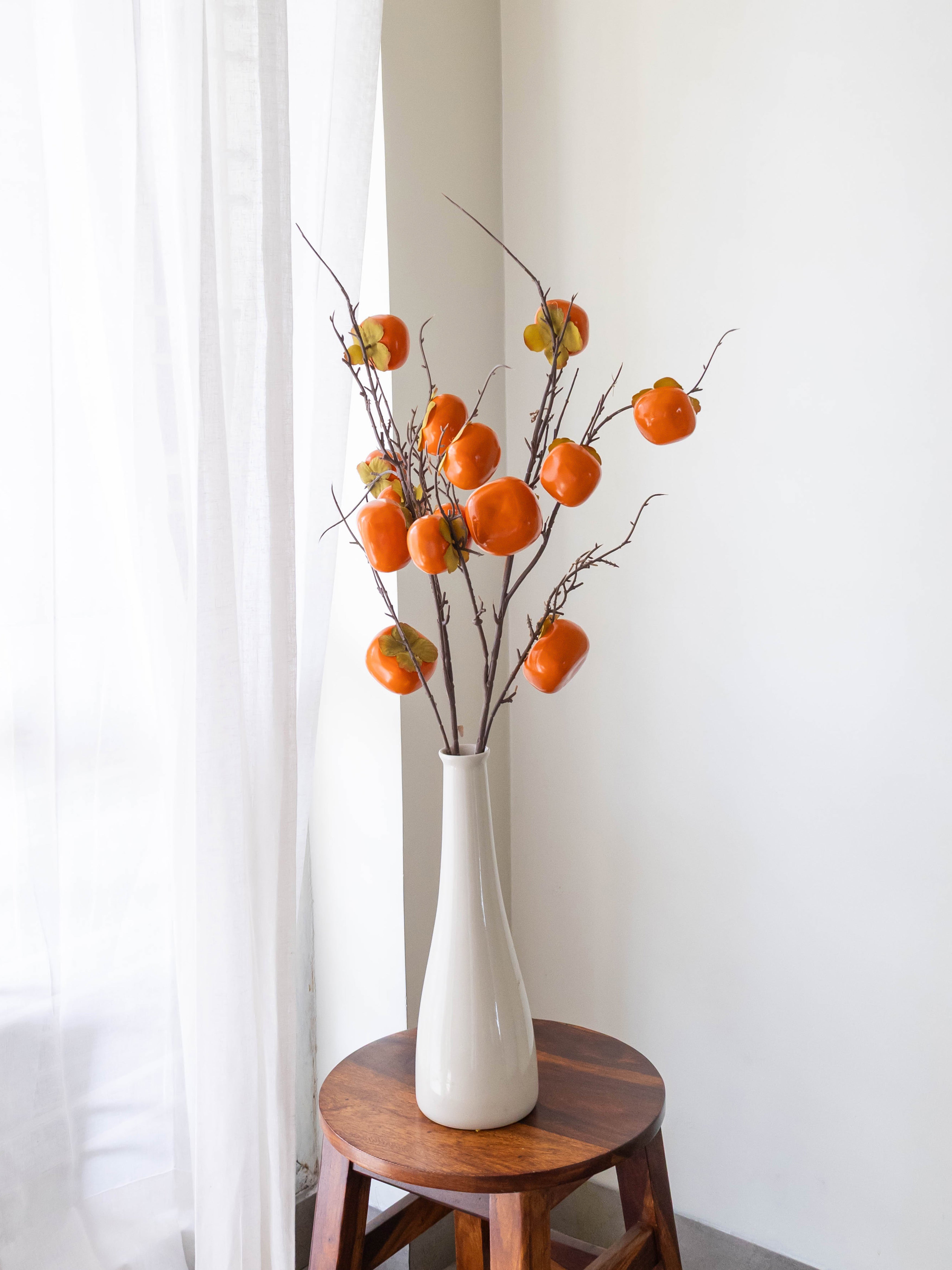 Artificial Amber Fruit Stem 90cm