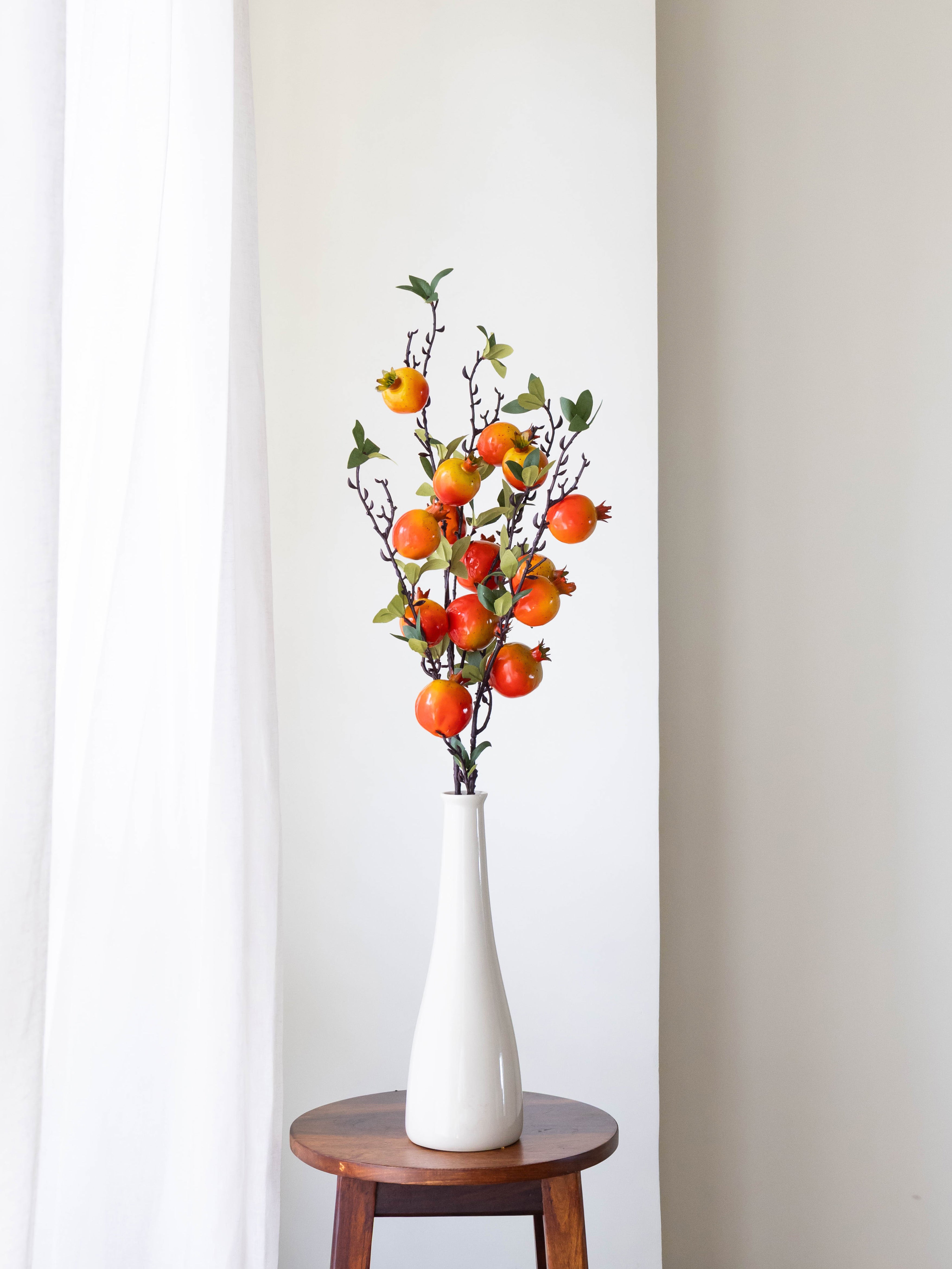 Artificial Pomegranate Fruit Stem 90cm