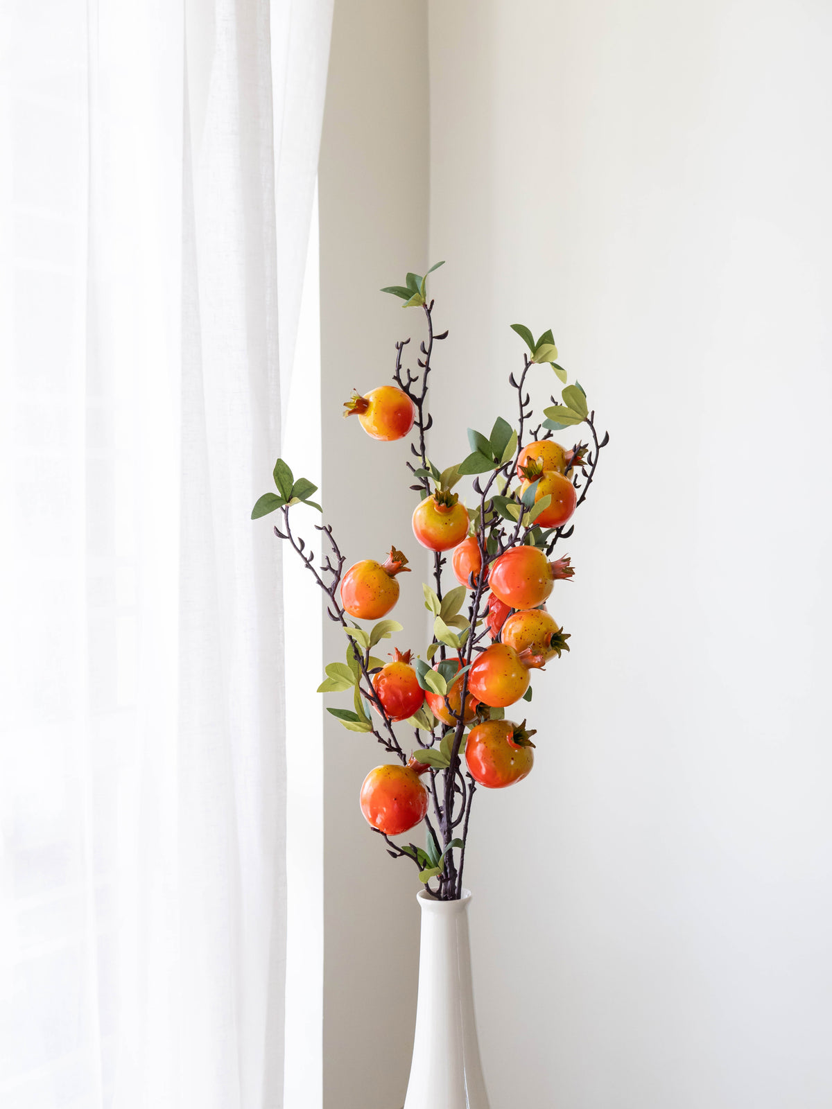 Artificial Pomegranate Fruit Stem 90cm