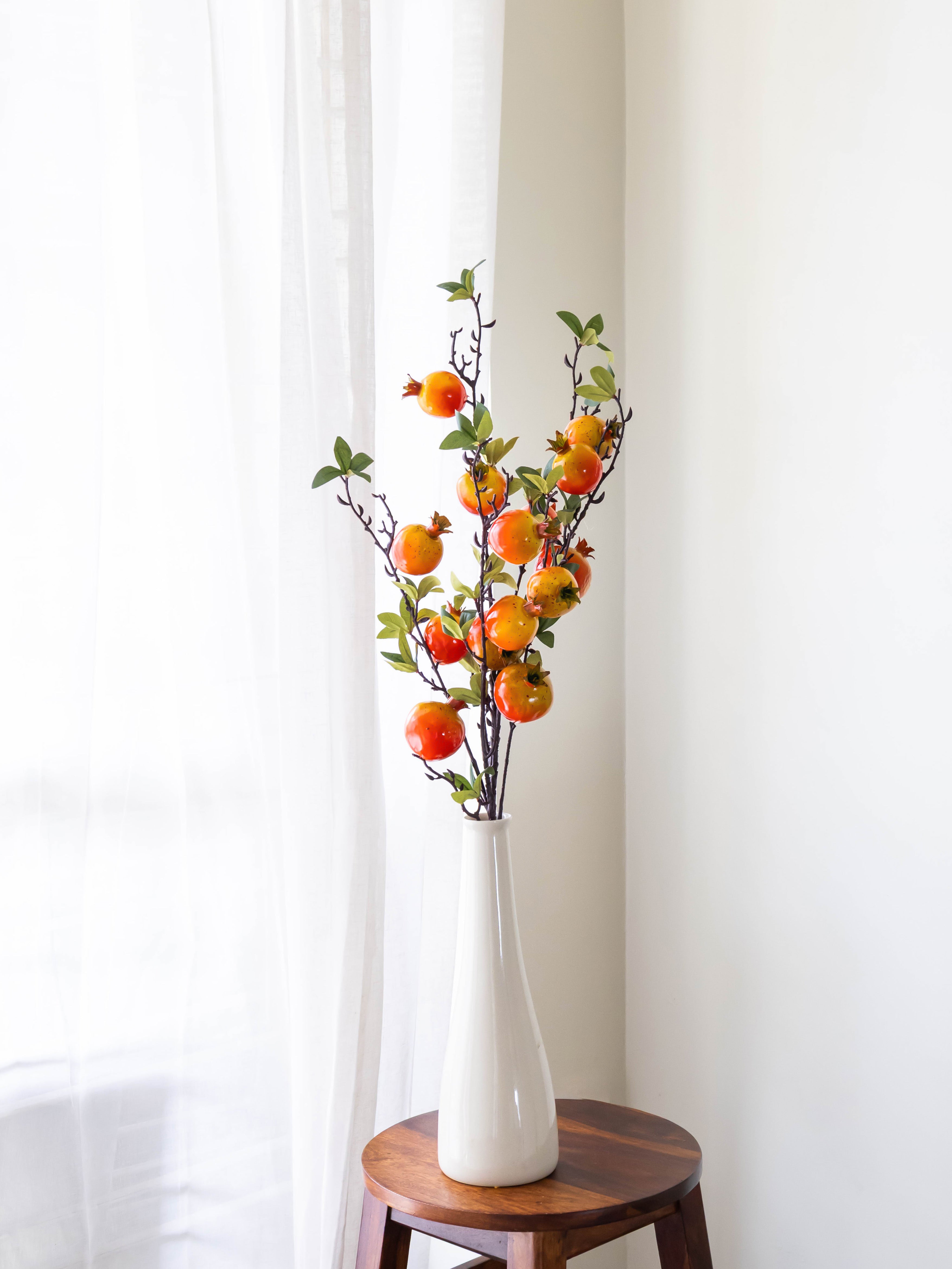 Artificial Pomegranate Fruit Stem 90cm