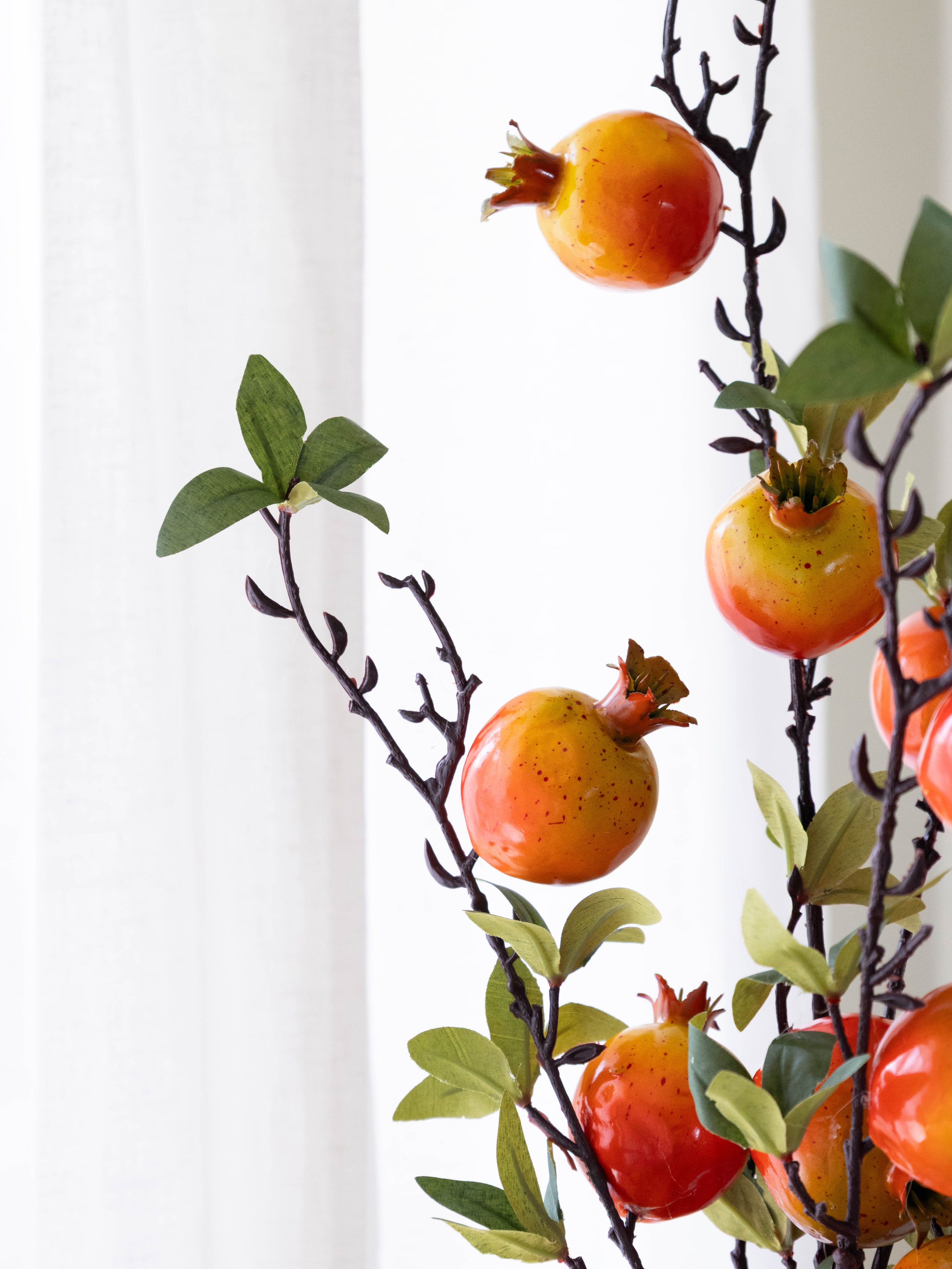 Artificial Pomegranate Fruit Stem 90cm