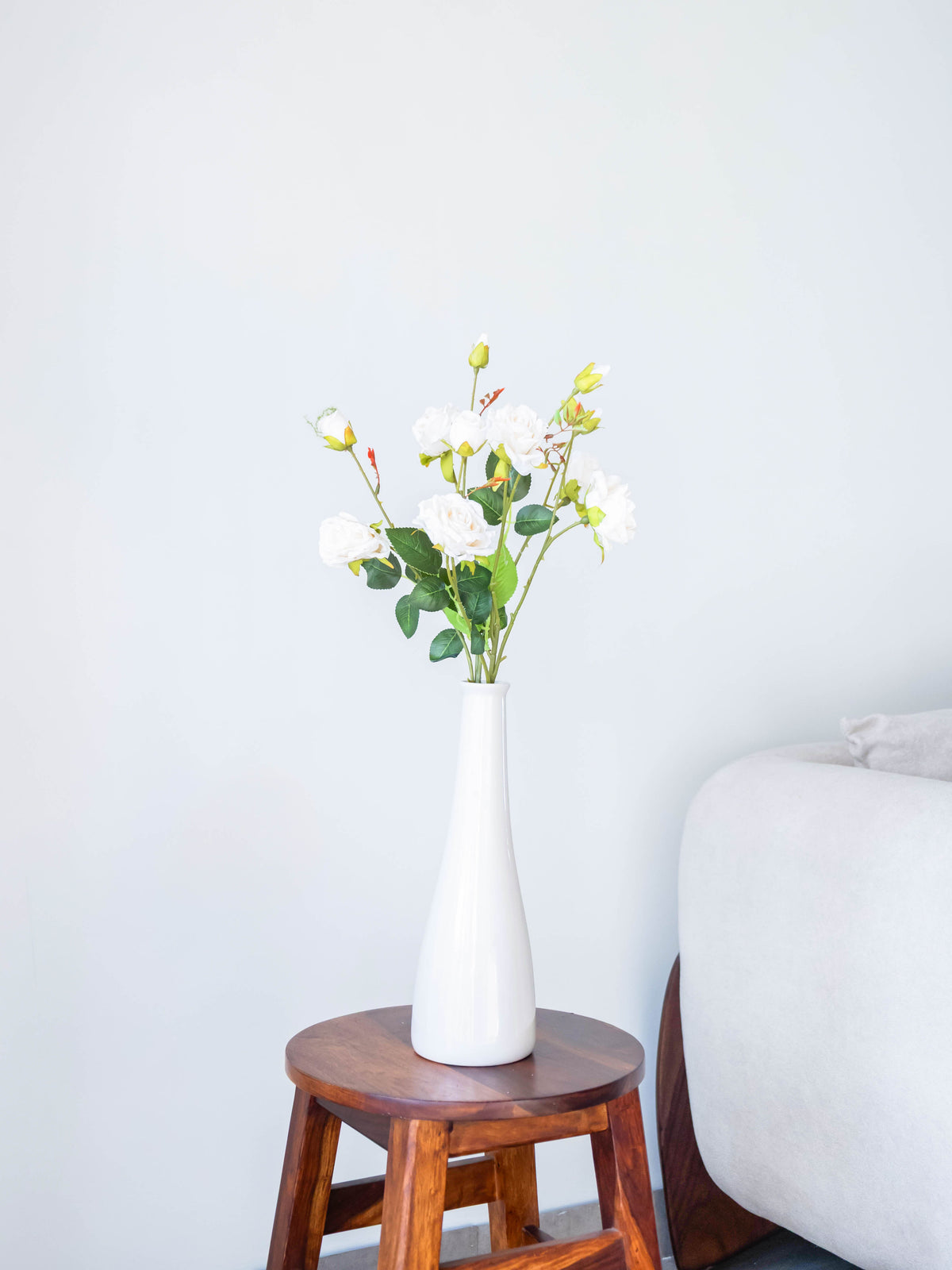 Artificial Rosette Rose Stem 65cm
