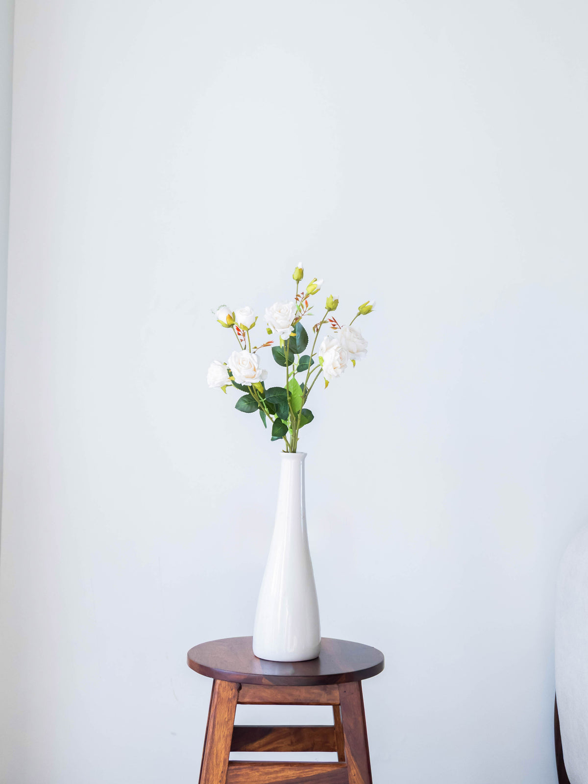 Artificial Rosette Rose Stem 65cm