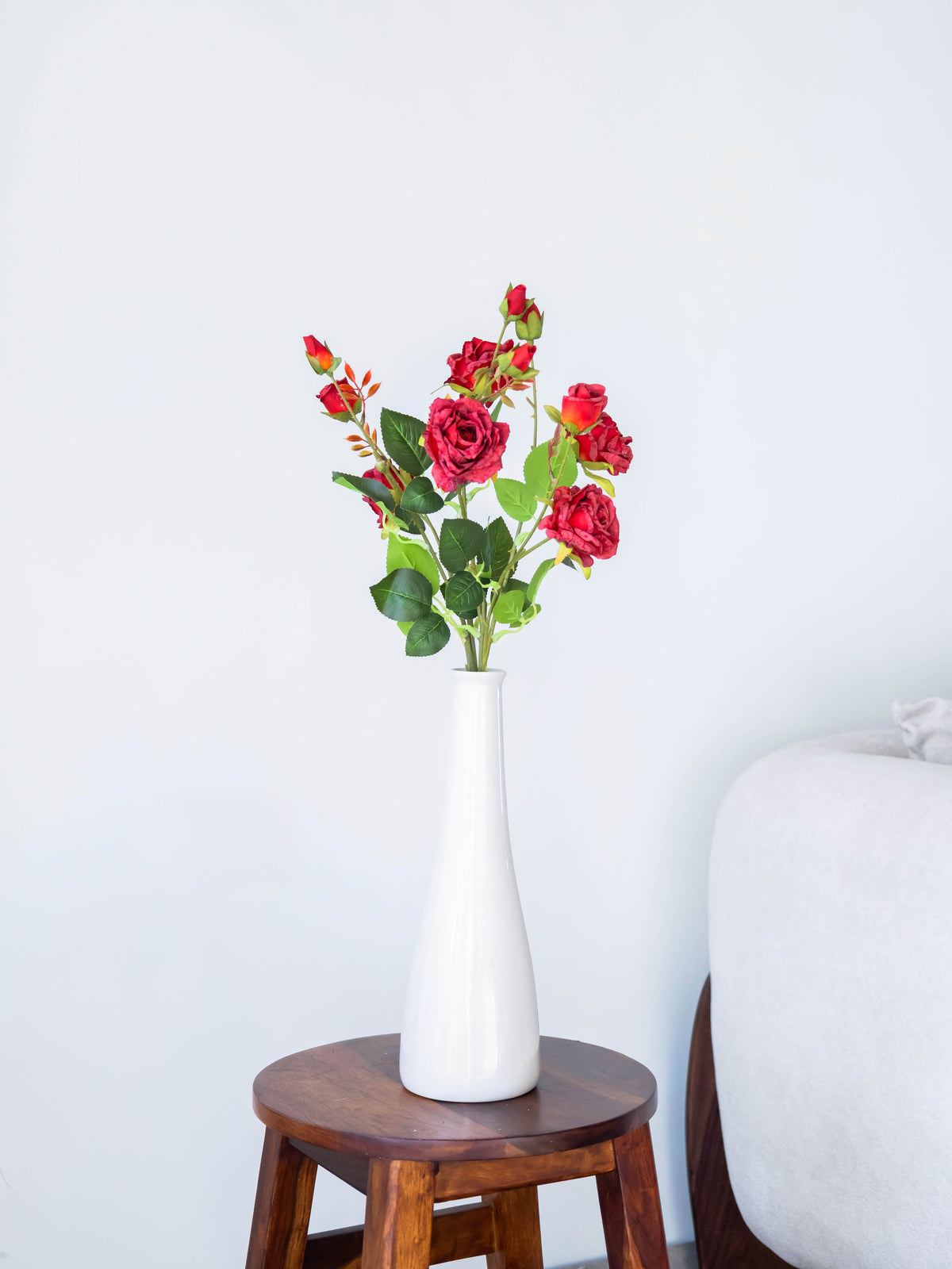 Artificial Rosette Rose Stem 65cm