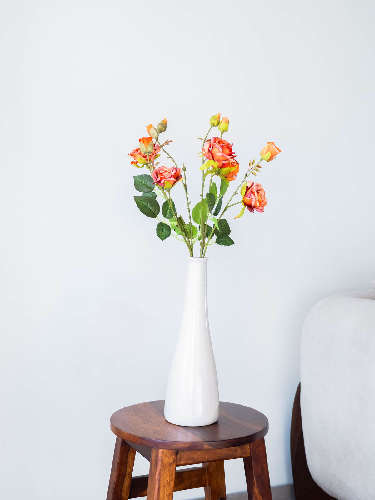 Artificial Rosette Rose Stem 65cm