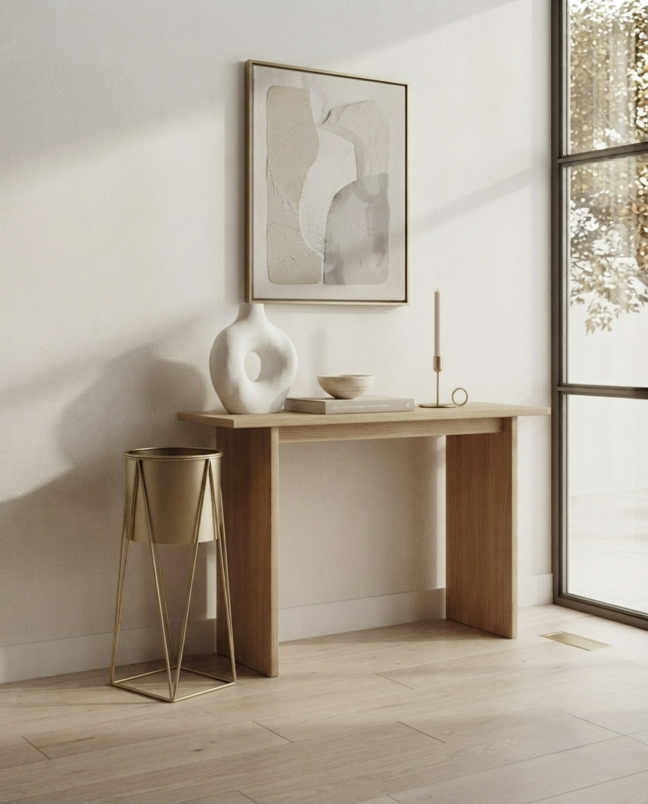 Aurum Gold Metal Planter with Stand