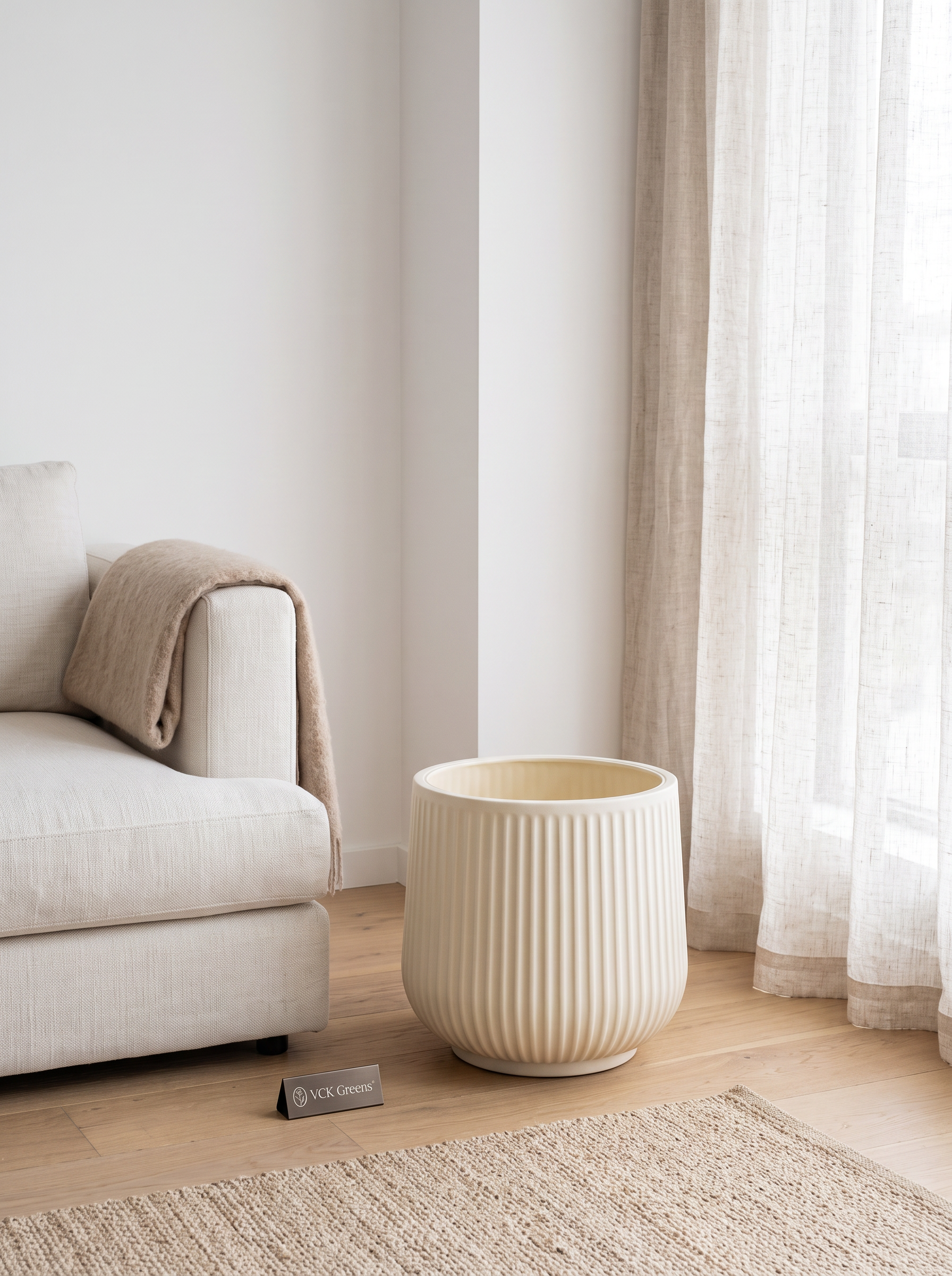 Ribbed Round Pot 14 Inch