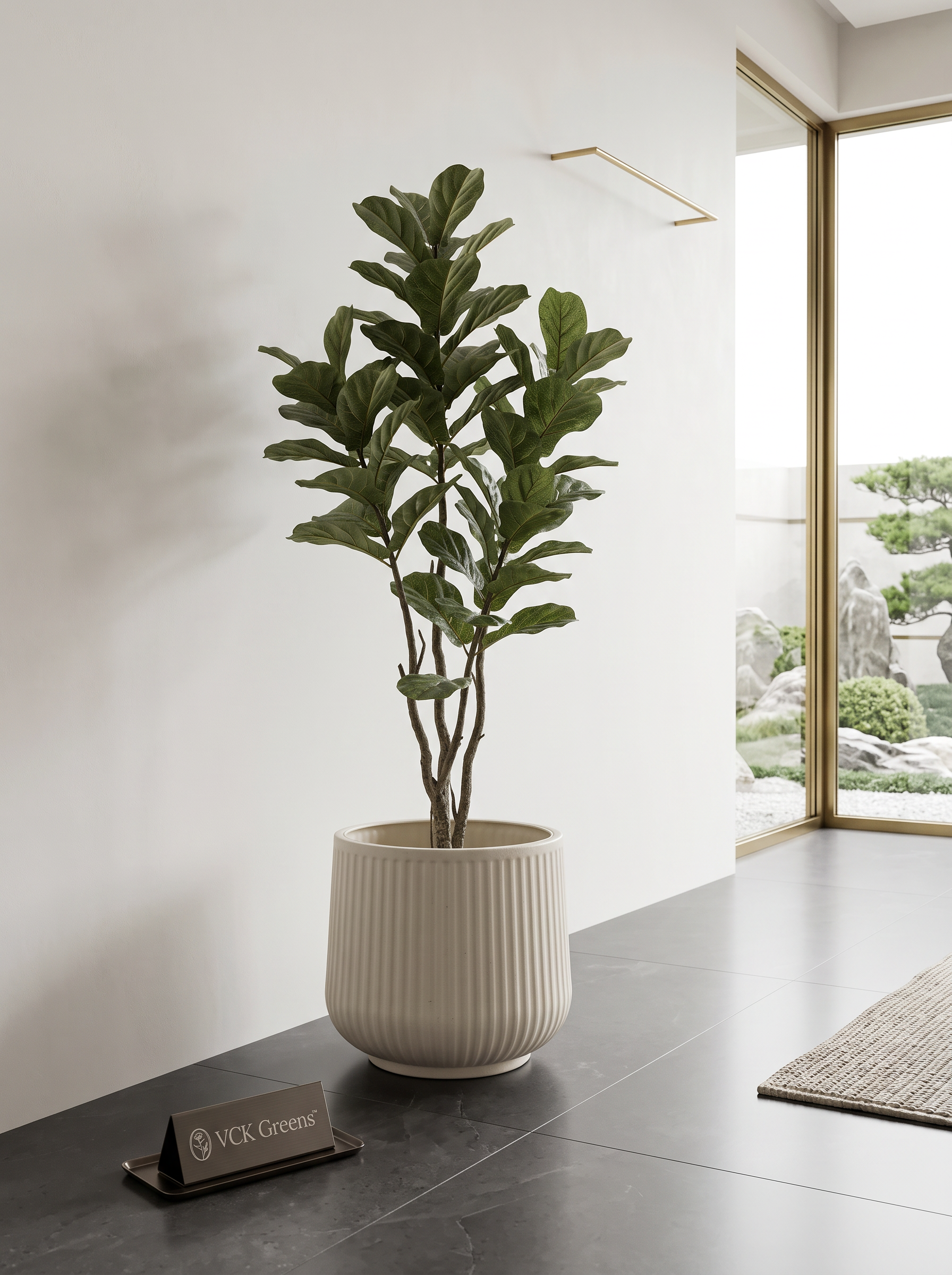 Ribbed Round Pot 14 Inch