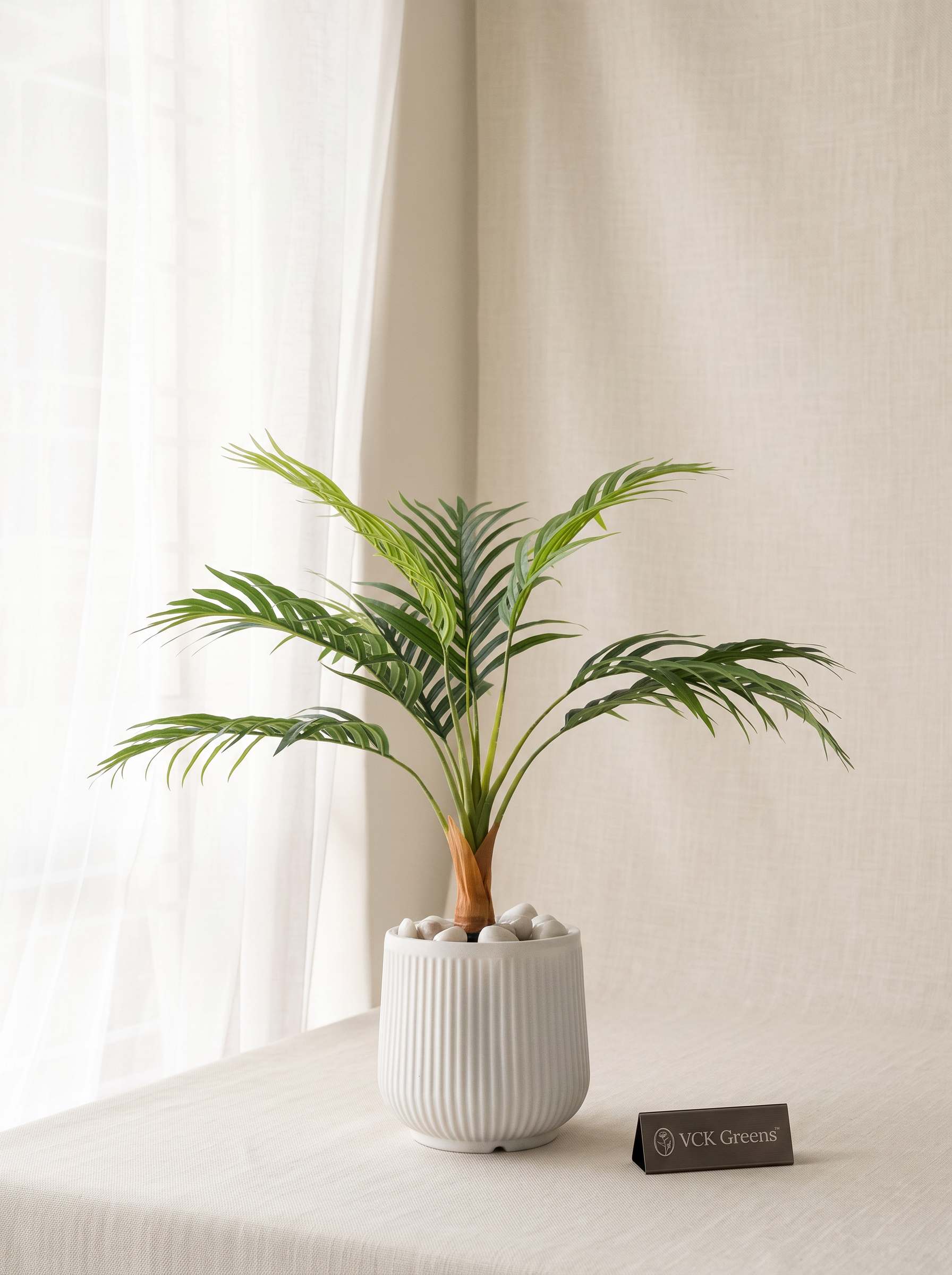 Artificial Areca Palm in White Pot 2.6ft