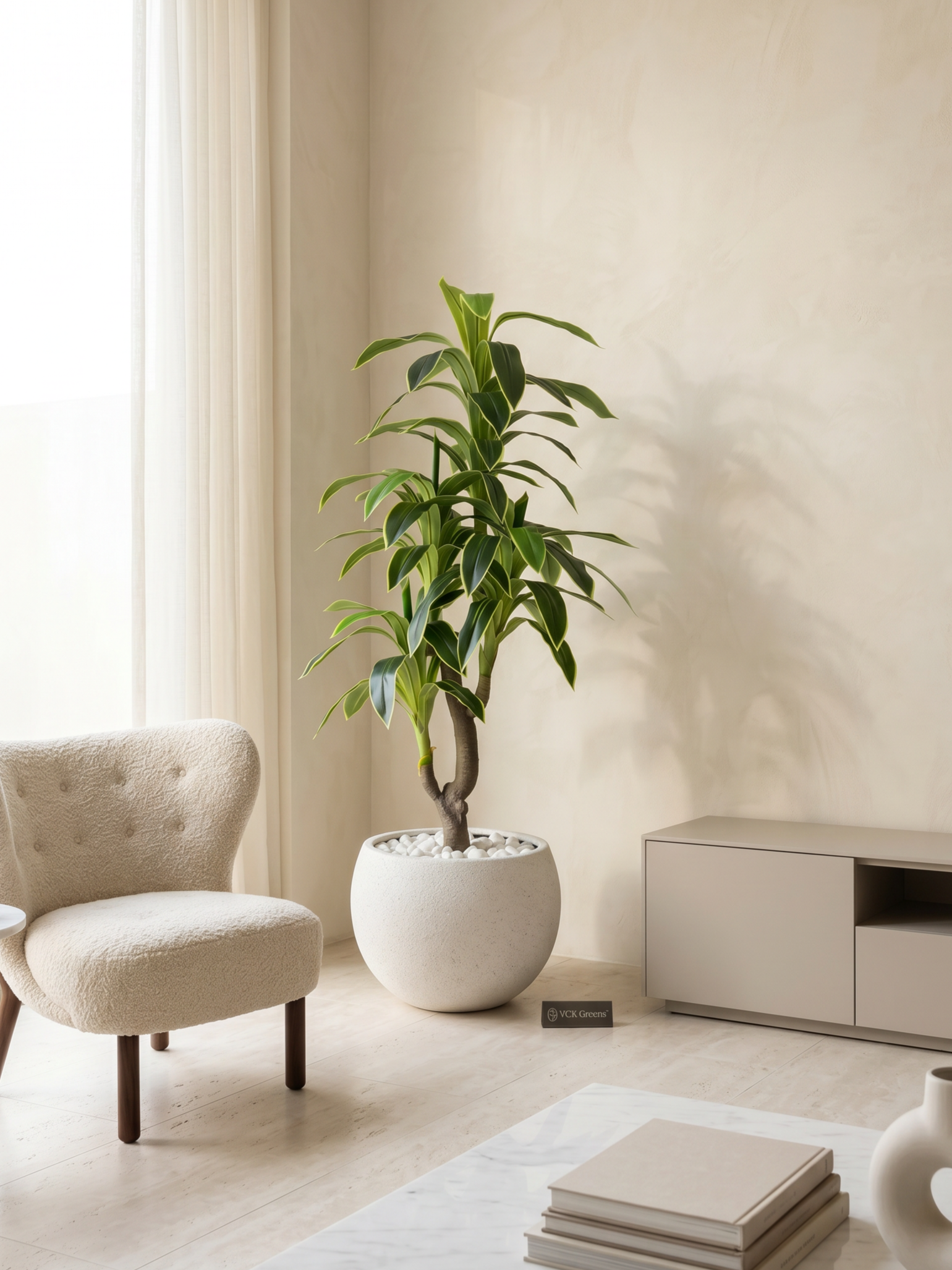 Artificial Variegated Dracaena Plant 6ft