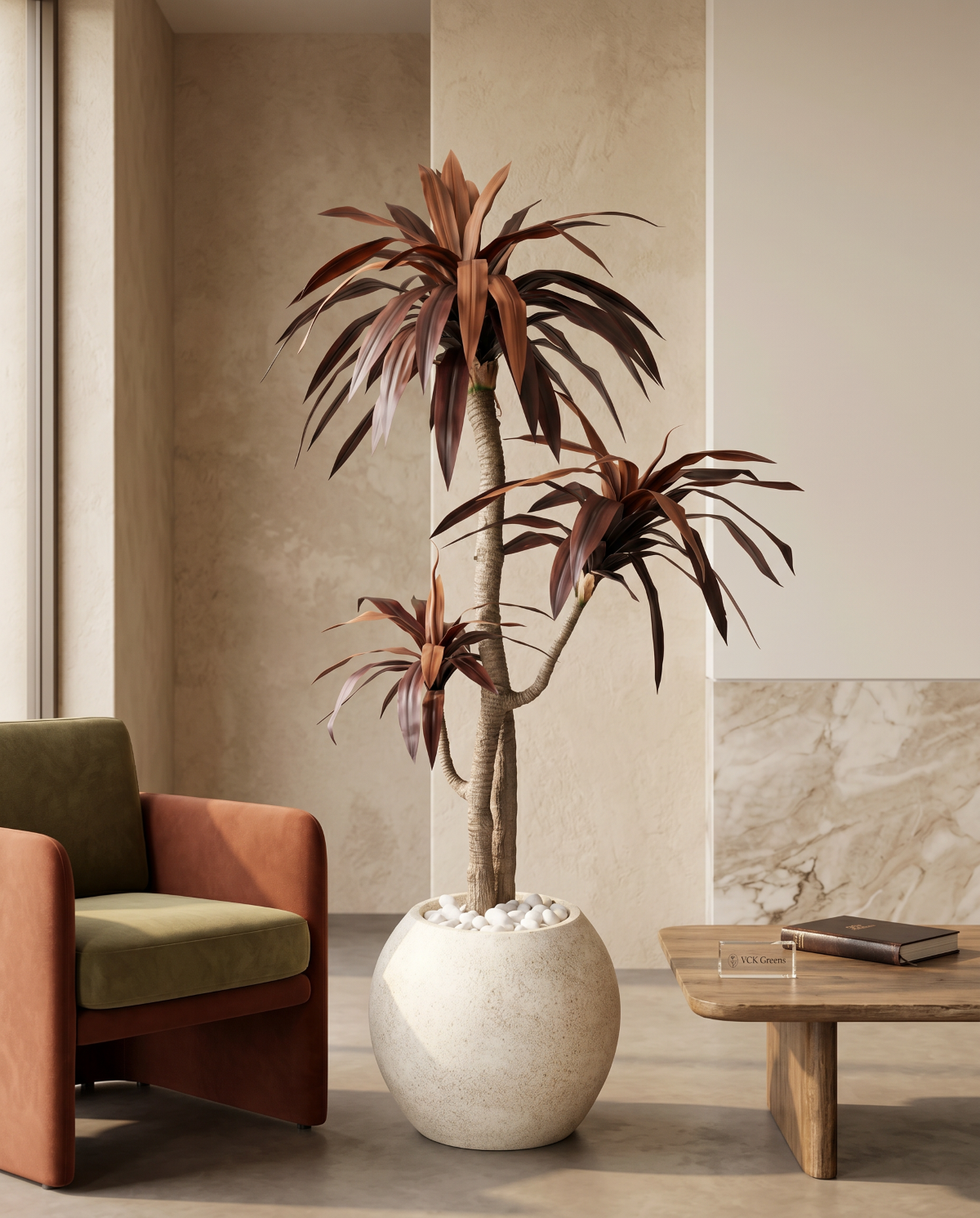 Artificial Red Dracaena Plant 6ft