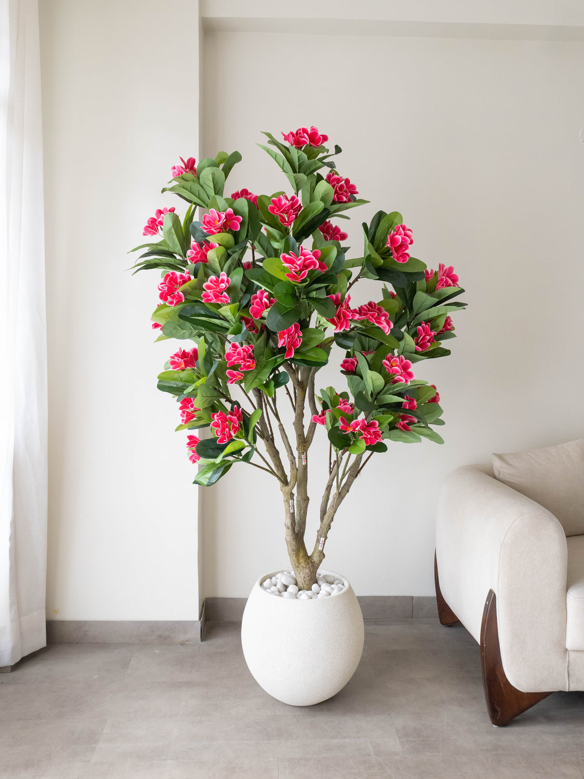 Artificial Pink Frangipani Floral Tree 6ft