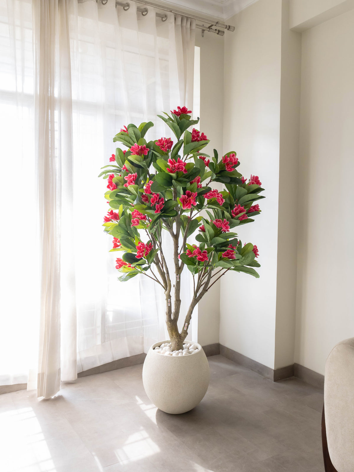 Artificial Pink Frangipani Floral Tree 6ft