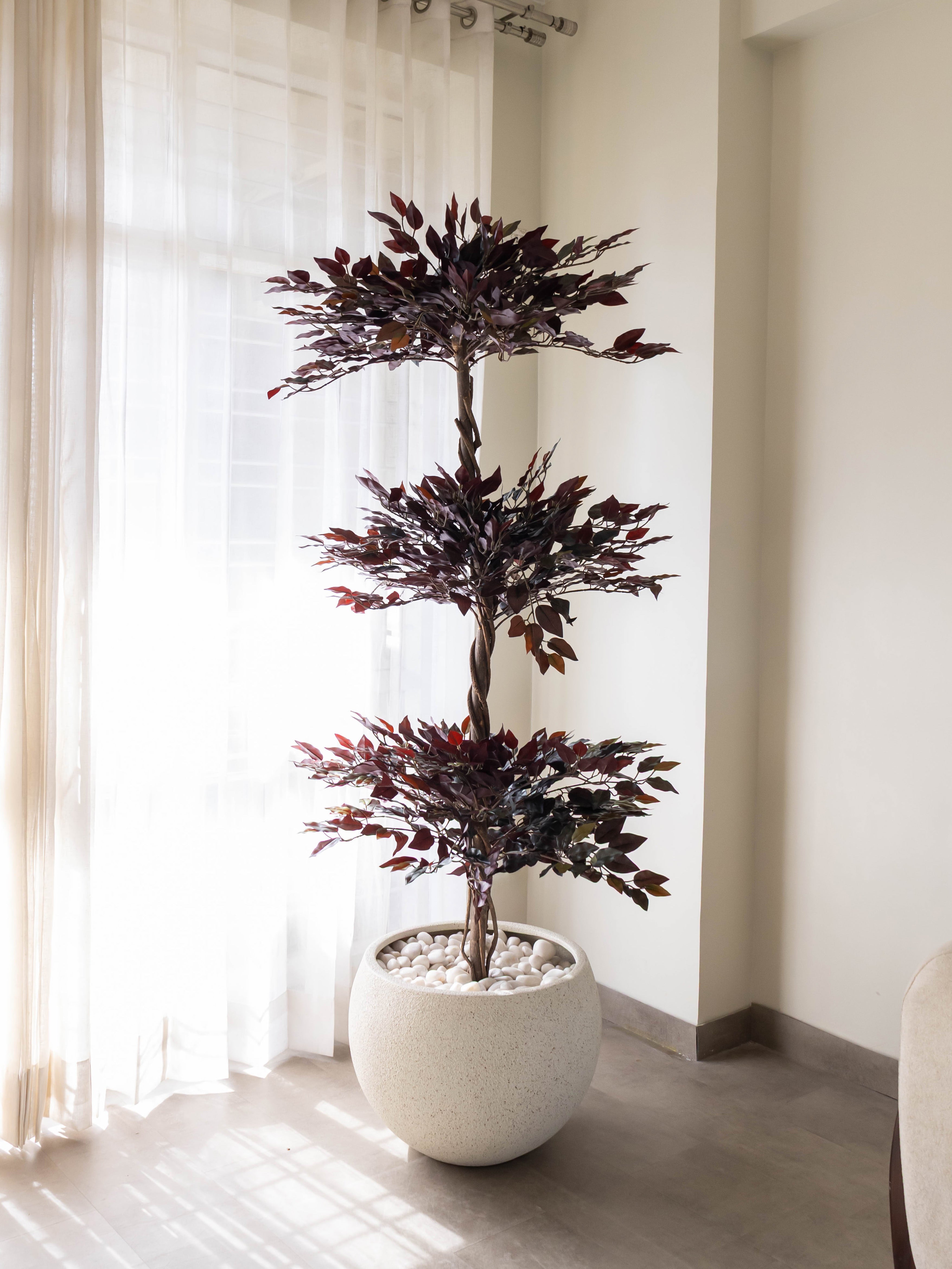 Artificial Multicolor Ficus Topiary Tree 6.5ft