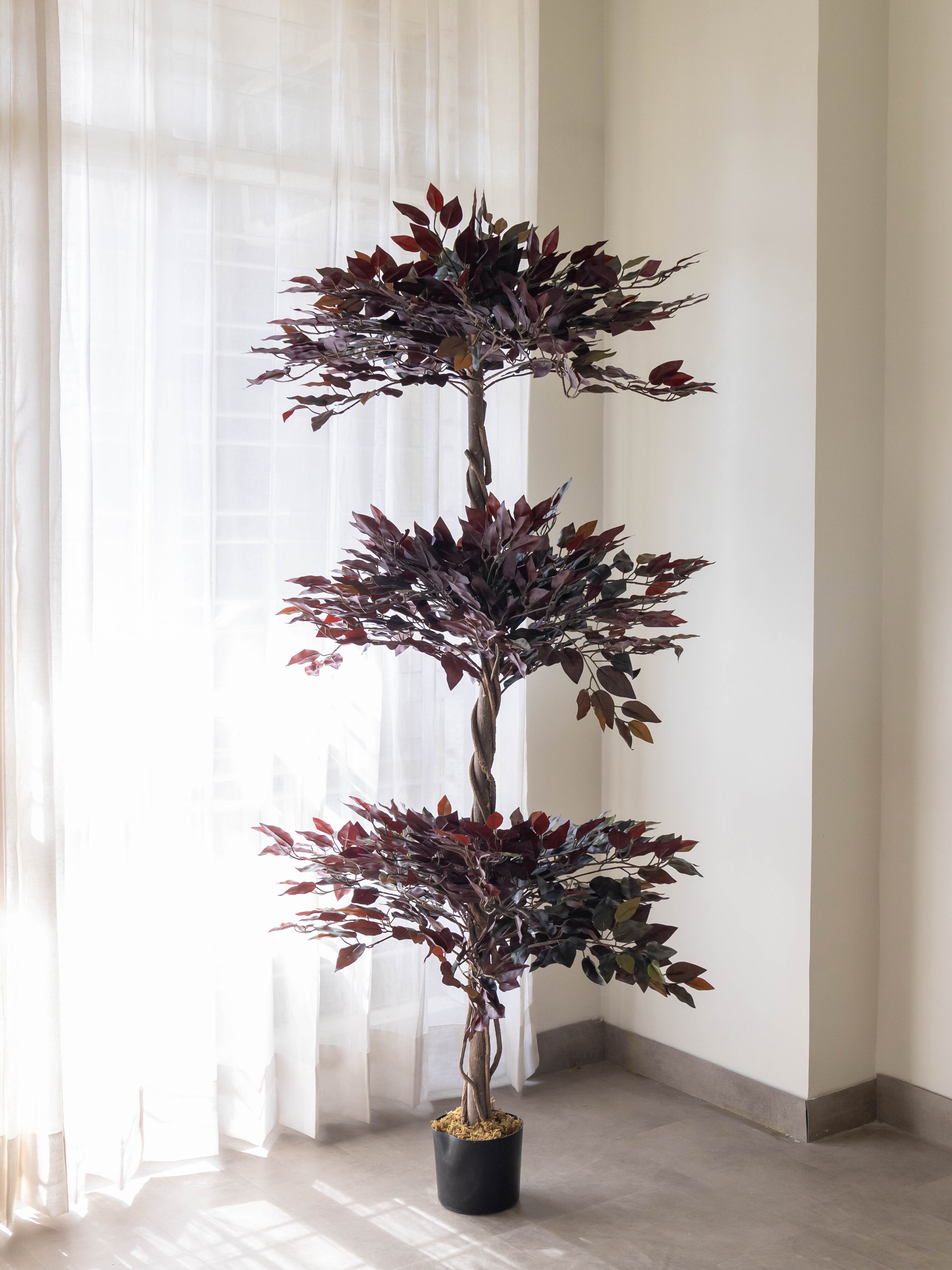 Artificial Multicolor Ficus Topiary Tree 6.5ft
