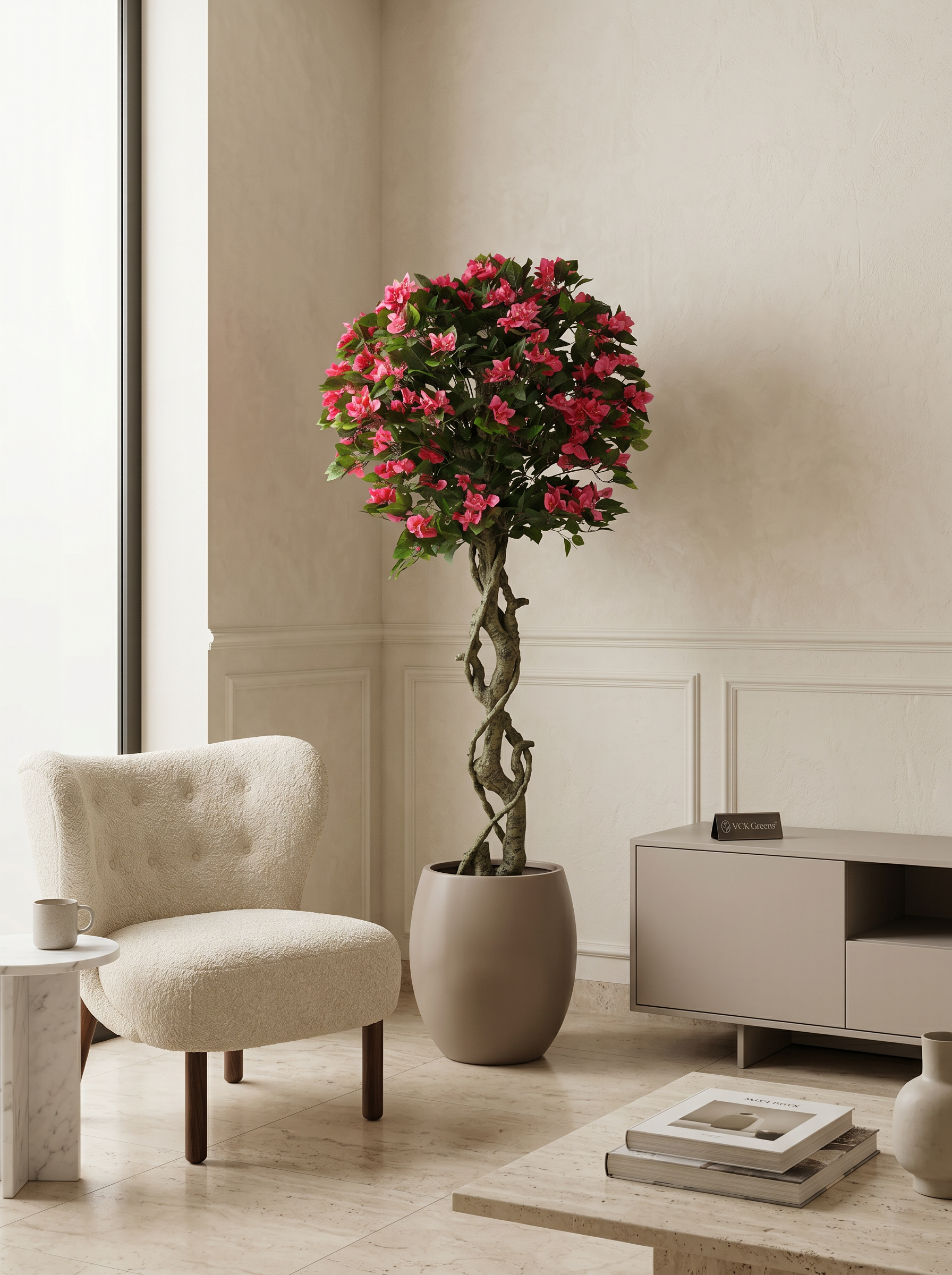 Artificial Pink Bougainvillea Topiary Tree 6ft